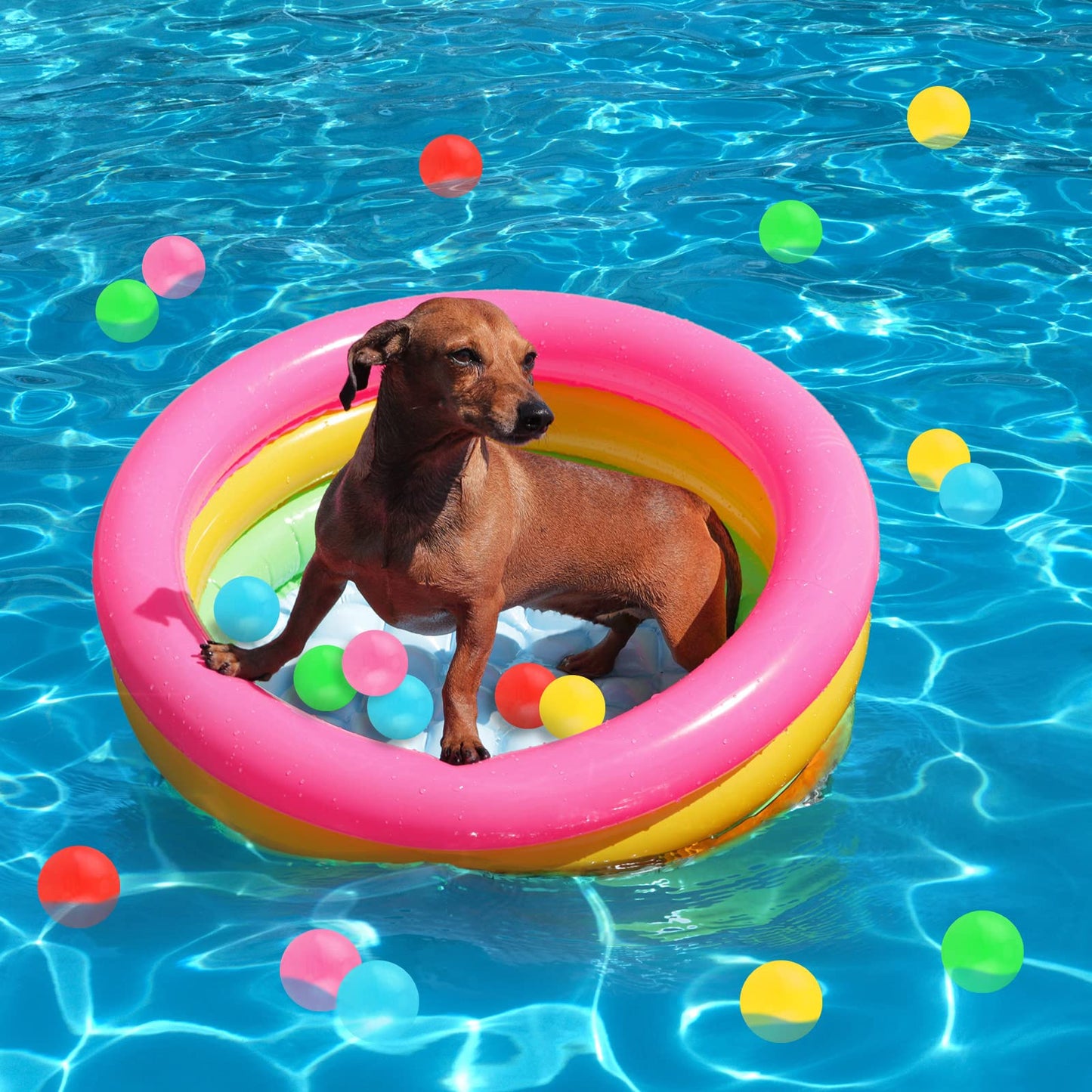 Honoson Inflatable Kiddie Pool Baby Pool with 50 Pcs Balls, Inflatable Swimming Pools Blow up for Beach Water Play Backyard Summer Indoor and Outdoor Party Supplies(35.4 Inch)