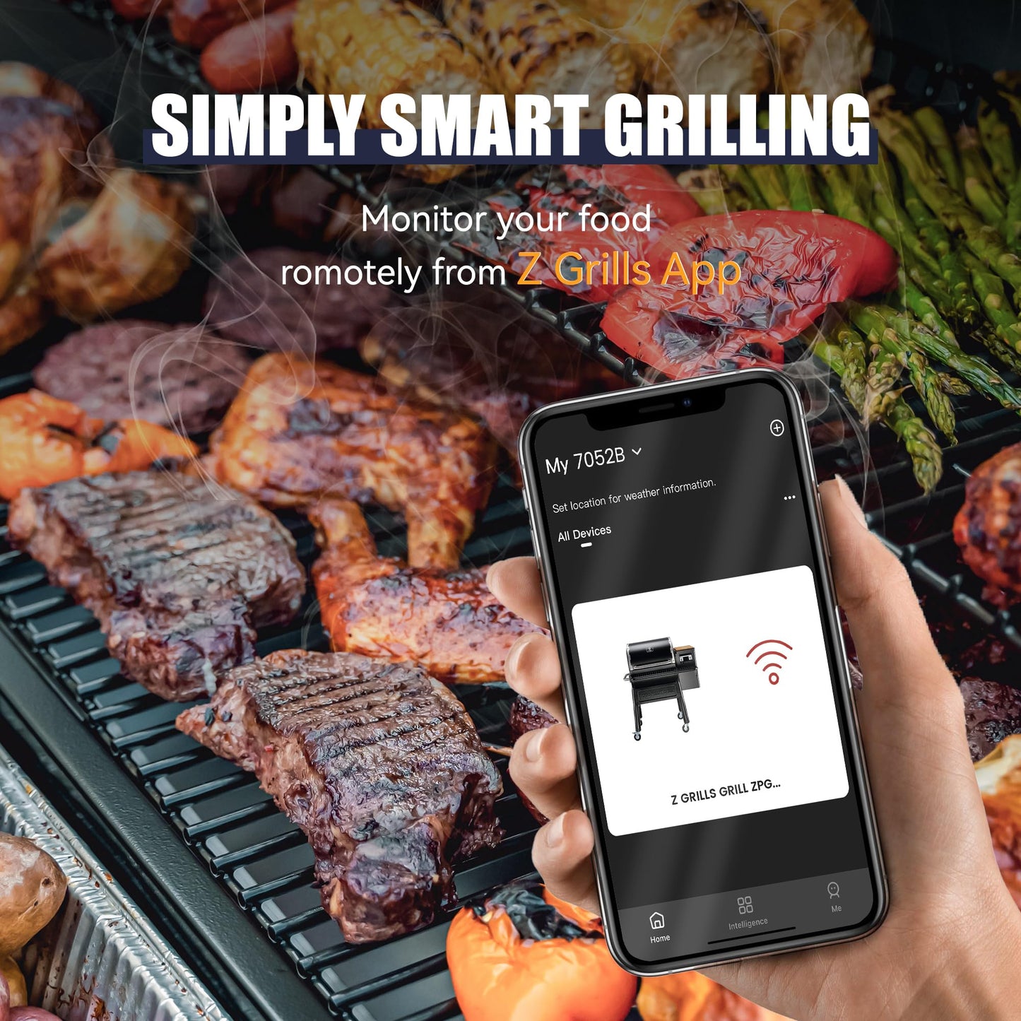 Z GRILLS Wood Pellet Grill and Smoker with WIFI Smart Home Technology, PID Controller, 709 sq. in, Black