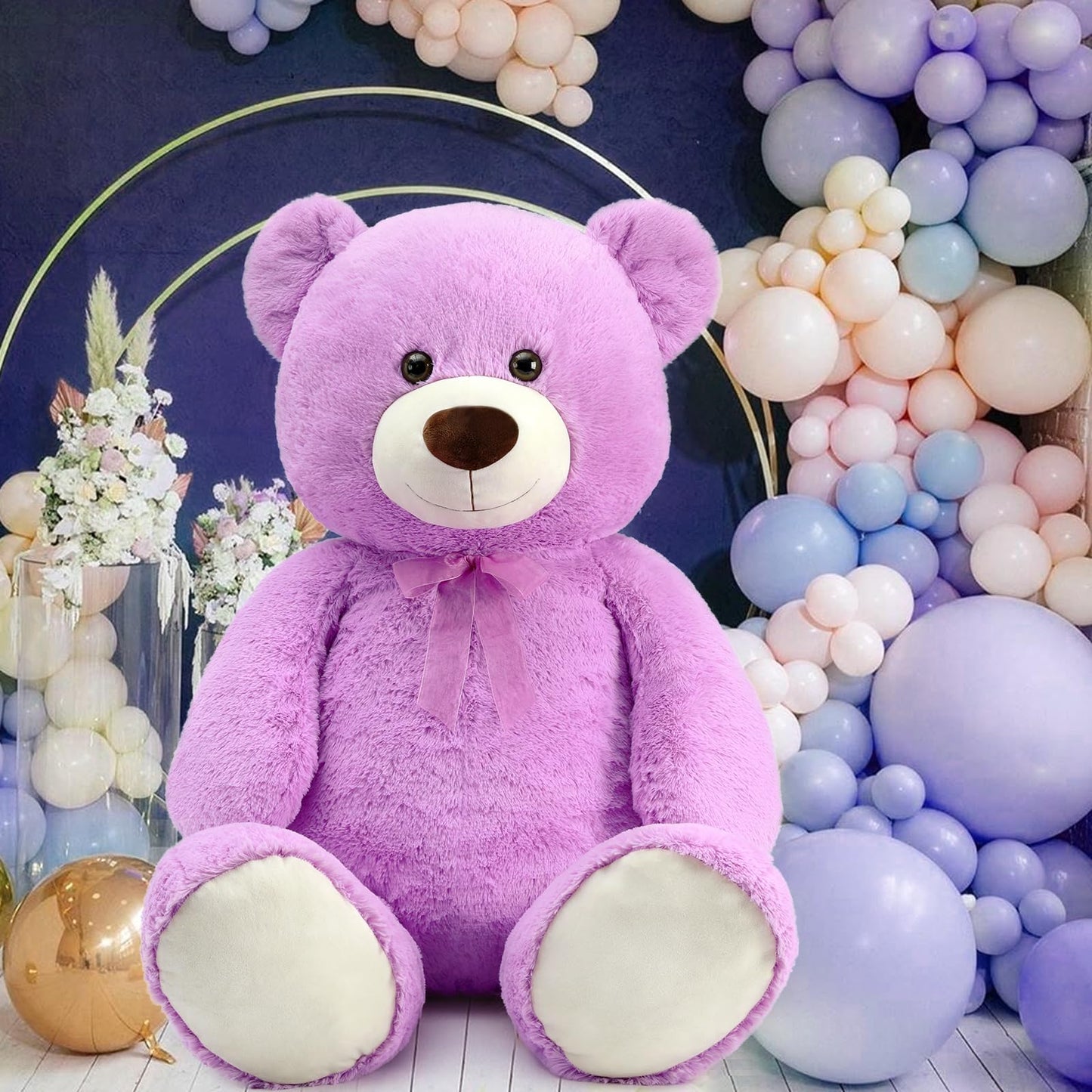 Toys Studio Ultra Soft Teddy Bear 51 inch Giant Stuffed Animal Large Stuffed Bear Plush Toy for Girls Mother's Day Valentines Gifts Christmas Kids Baby Shower, Purple