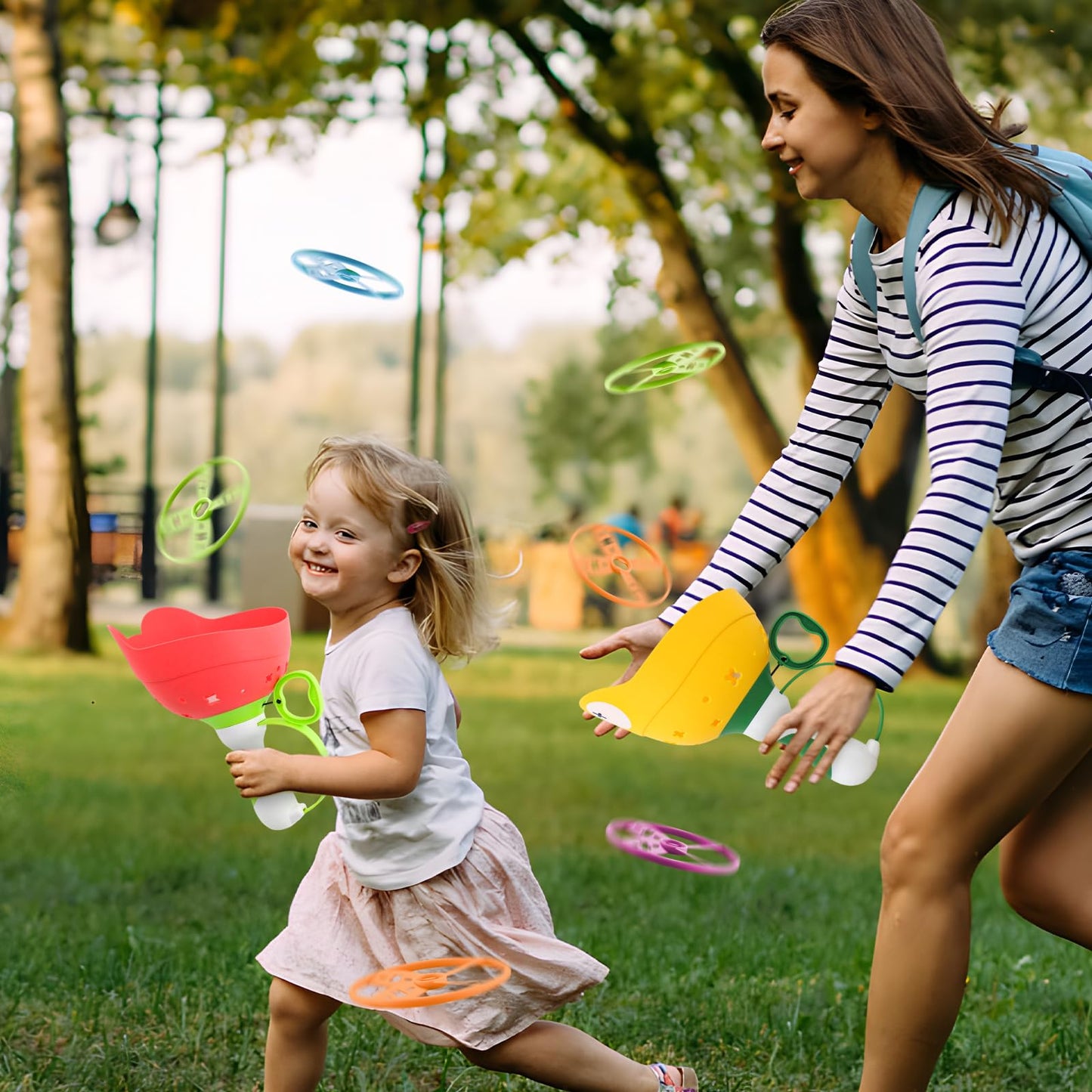 Outside Toys for Kids Ages 4-8, 24 Pack Flying Discs Supplement Set - Compatible with Most Handheld and Foot-Powered Flying Disc Toys, Includes 4 Vibrant Colors, Must-Have for Flying Disc Enthusiasts