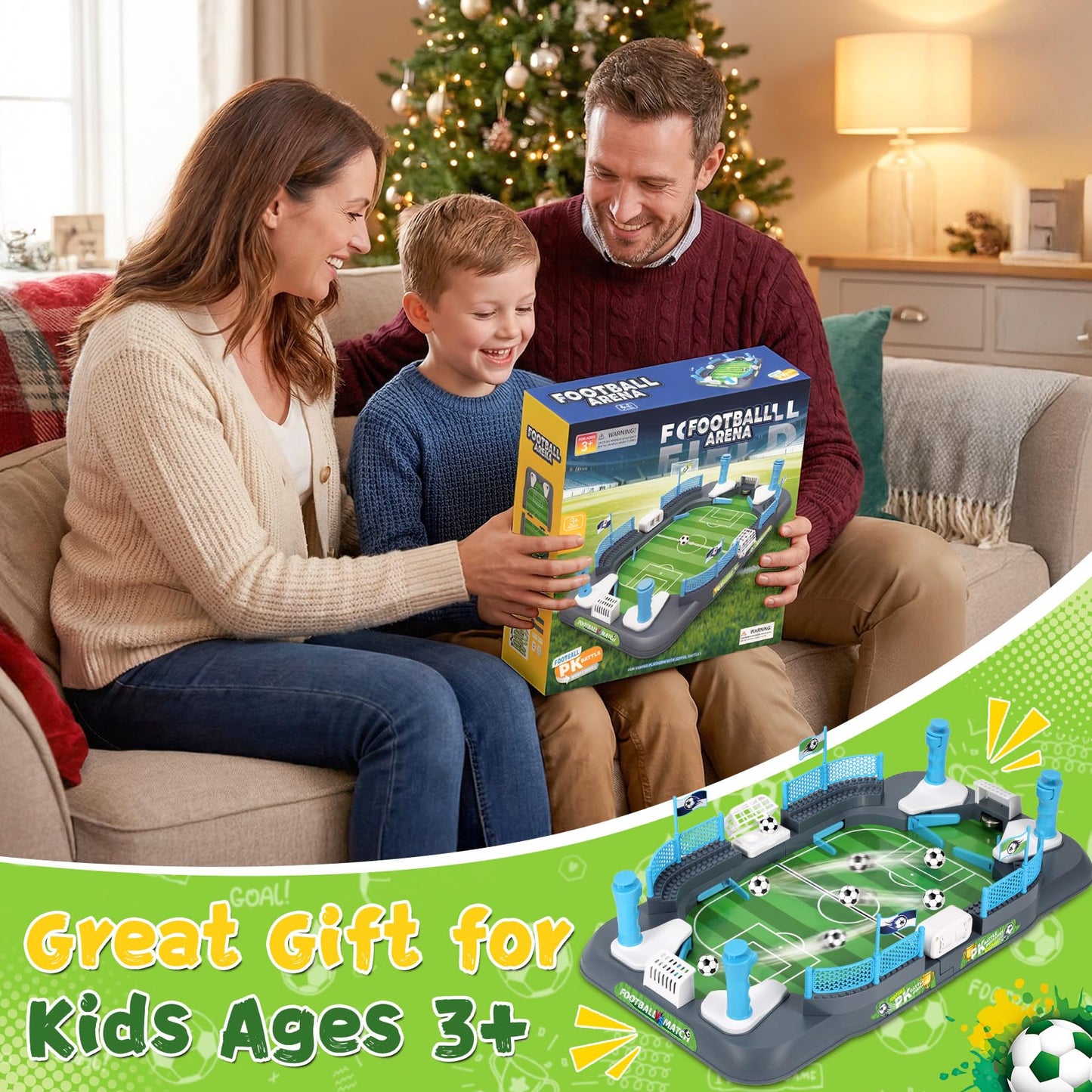 Soccer Board Game for Kids, Mini Foosball Table Game, Portable Tabletop Interaction Pinball Sports Game Toy, Indoor Family Playroom Party Birthday Toy Gift for 3 4 5 6 7 8-12 Year Old Boys Girls