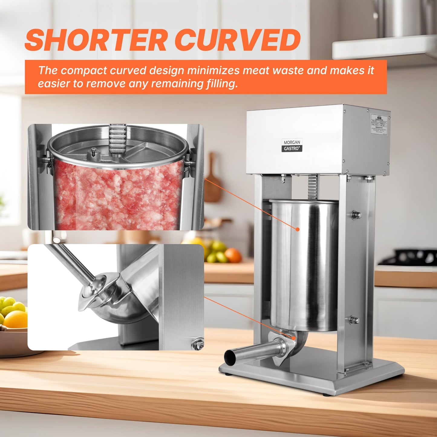 20LBS/10L Electric Sausage Stuffer - Commercial-grade stainless steel with 5 tubes, foot pedal & speed control. Perfect for home/professional use