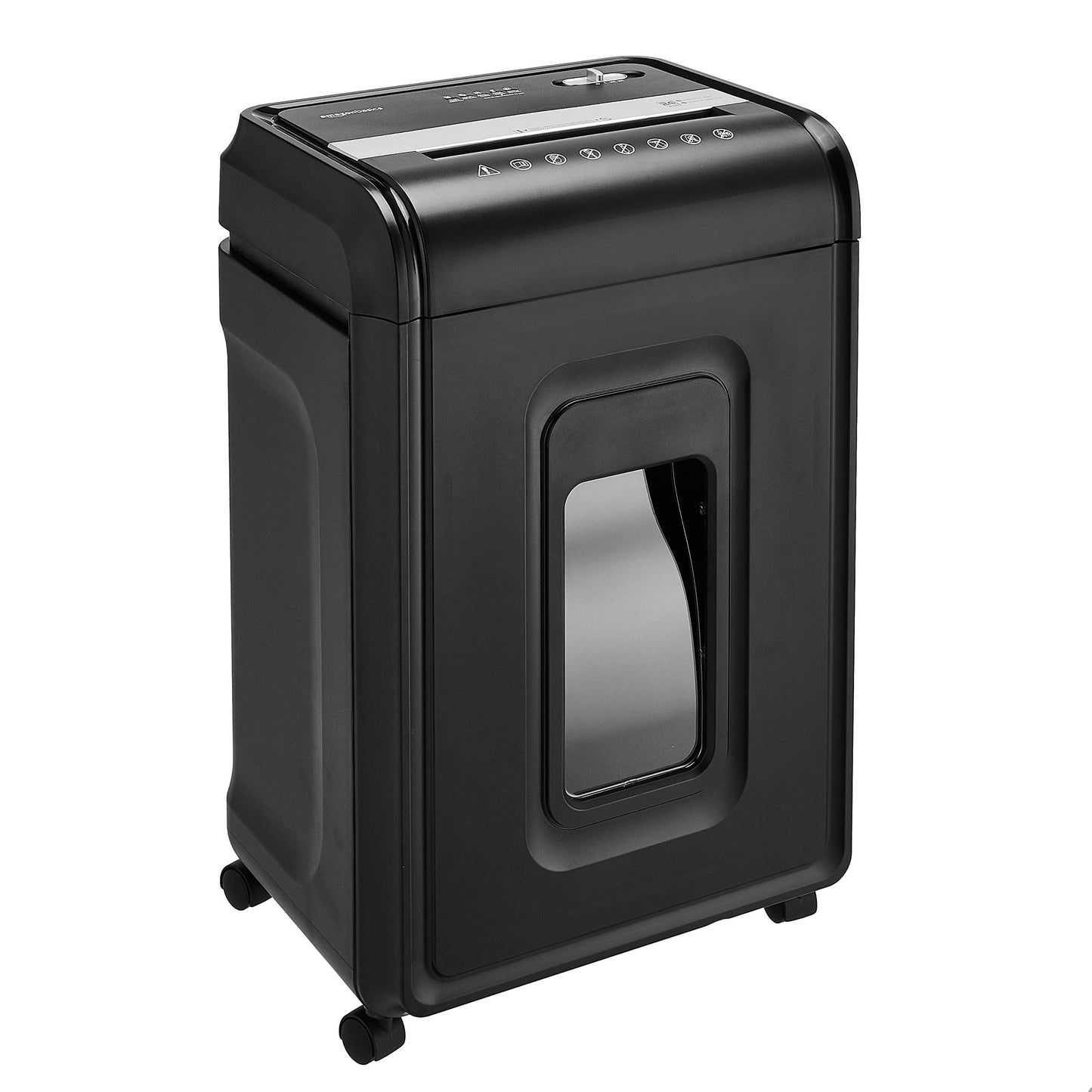 Amazon Basics 6 Sheet Cross Cut Paper and Credit Card Home Office Shredder with 3.8 Gallon Bin, Black