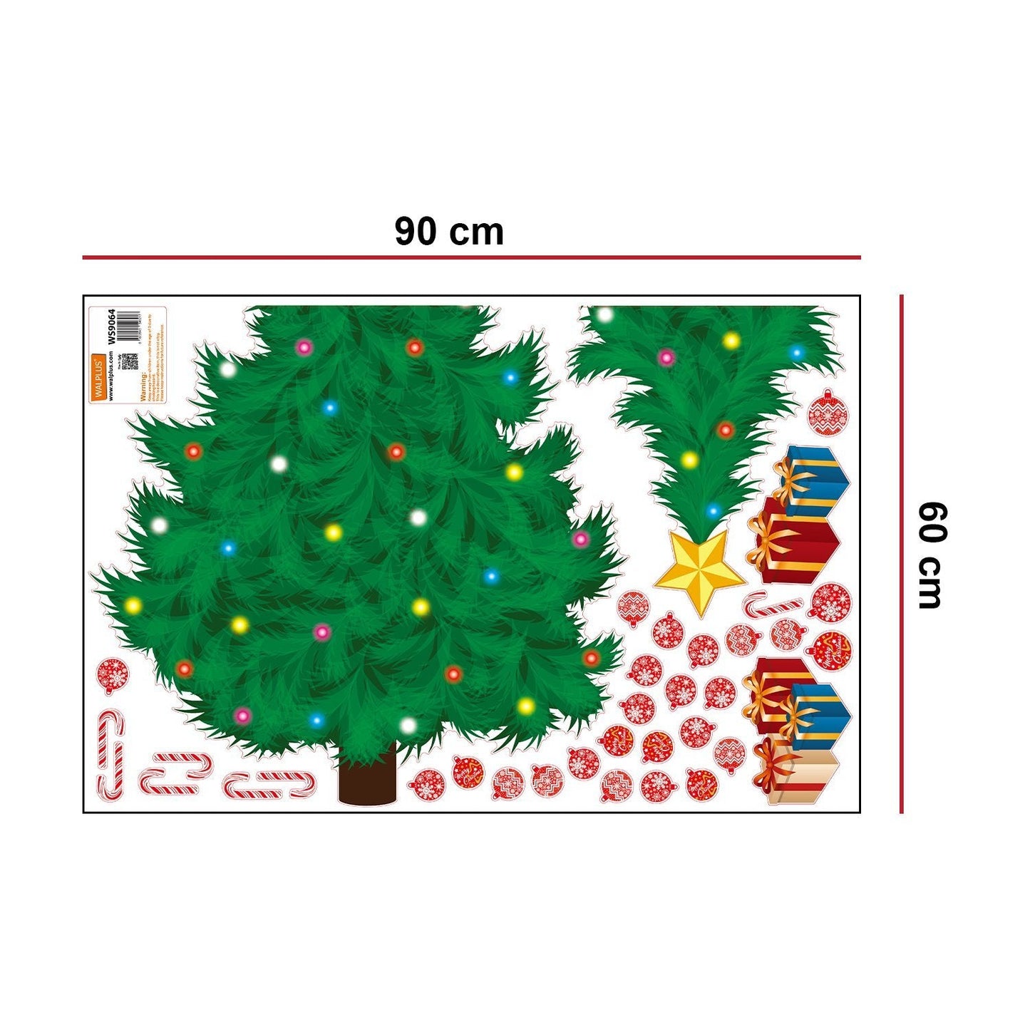 Christmas Decorations Clearance for Home Indoor Wall Stickers Merry Christmas Decor Wall Murals Decals Living Room Children Nursery Restaurant Cafe Hotel Home Decor (Traditional Christmas Tree)
