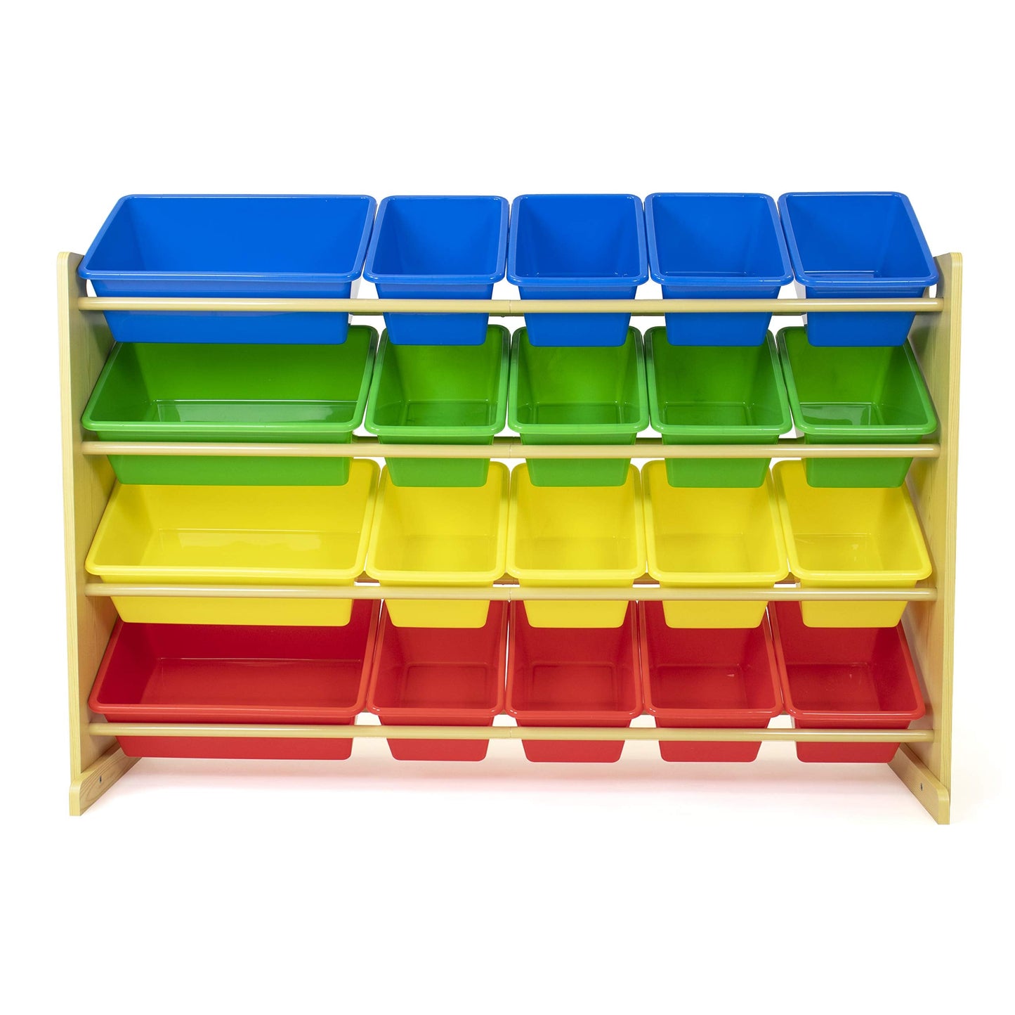 Humble Crew Toy Storage Organizer with 20 Removable Storage Bins for Kids Playroom, 4-Tier Toddler Toy Organization, Natural/Primary