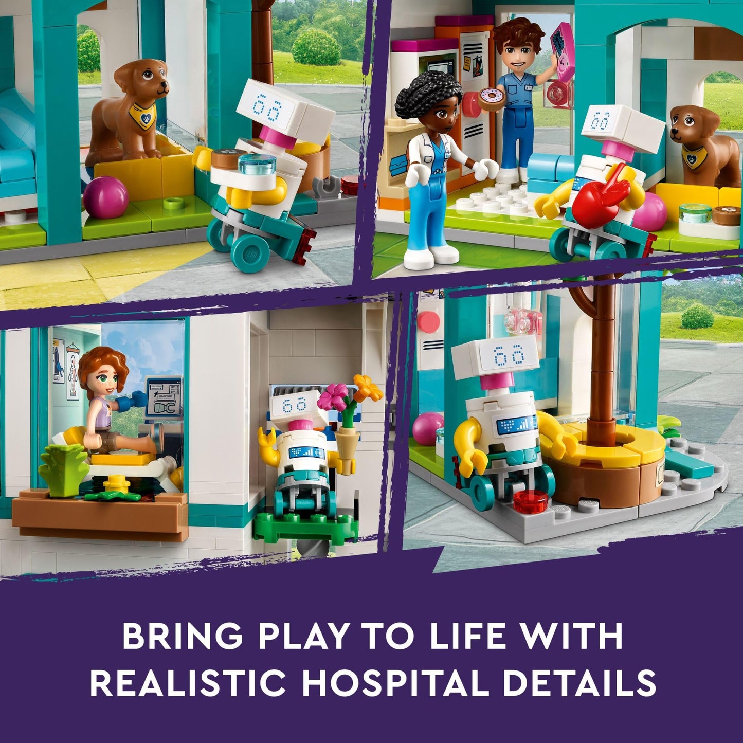 LEGO Friends Heartlake City Hospital Toy Playset, Helicopter Toy and Mini-Doll Characters, Building Set for Kids, Pretend Play, Gift for Girls and Boys Ages 7 Years Old and Up, 42621