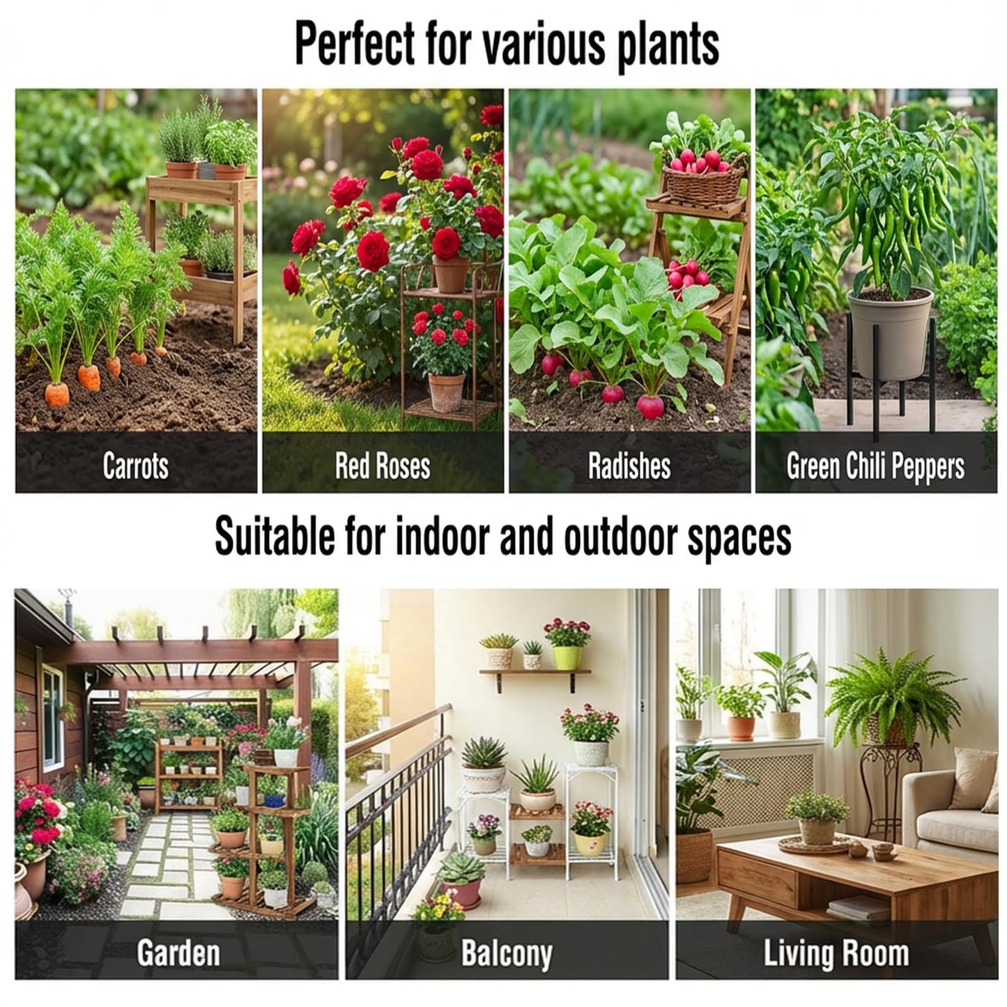 3PCS Raised Garden Beds Outdoor with Legs Planter Box, 47x20x21in Reinforced Support Rods, Drainage Grid, Multi-Combination Options for Vegetables, Flowers, Herbs, Ideal for Balcony, Patio Gardening