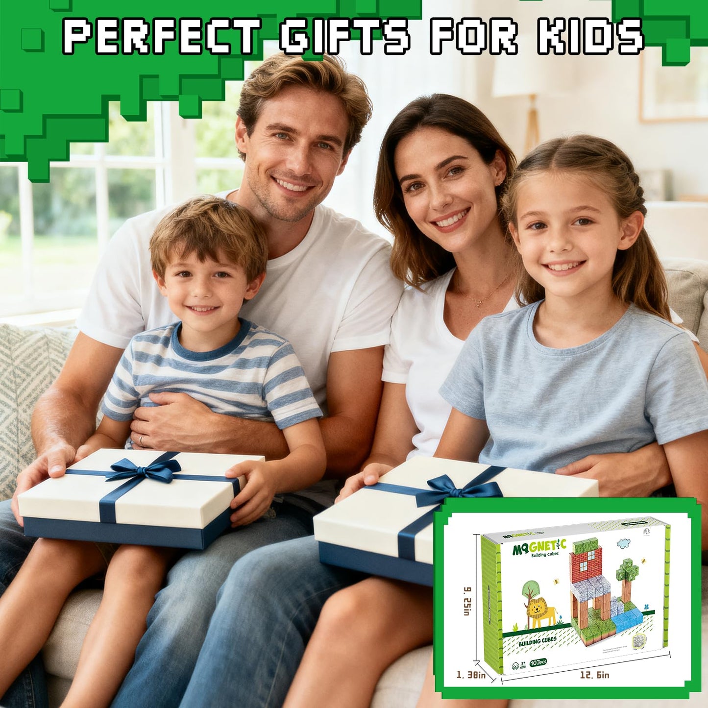 Magnetic Blocks 103PCS 1 inch Magnetic Building Blocks, Magnet Tiles Stacking Cubes Toy for Kids Build Forest World Set, STEM Game Toys for Boys Girls Age 3 4 5 6 7 8 Year Old Christmas Birthday Gifts