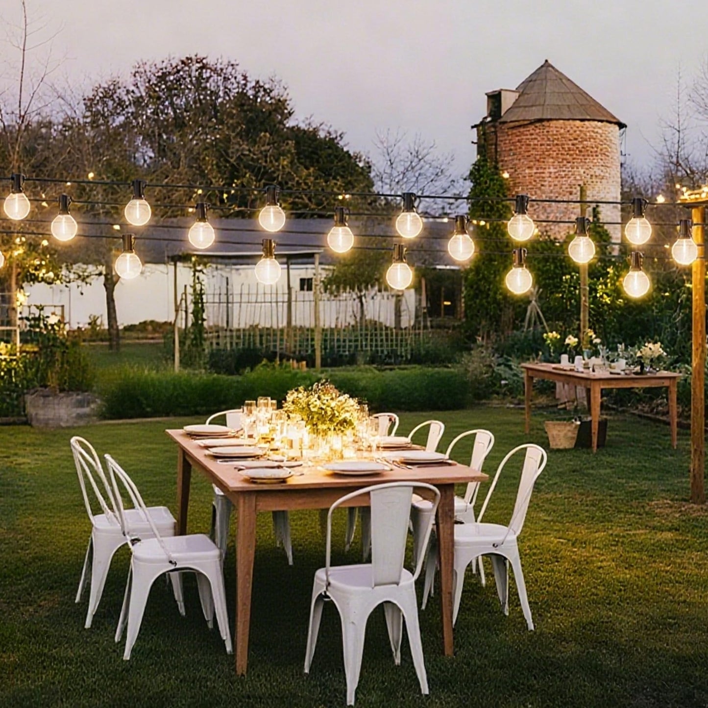 UOLOB Outdoor String Lights 25FT, Waterproof Patio Lights with 12+1 G40 Shatterproof Bulbs, Connectable Hanging Outdoor Lights for Backyard, Garden, Porch, Gazebo, Party Decor