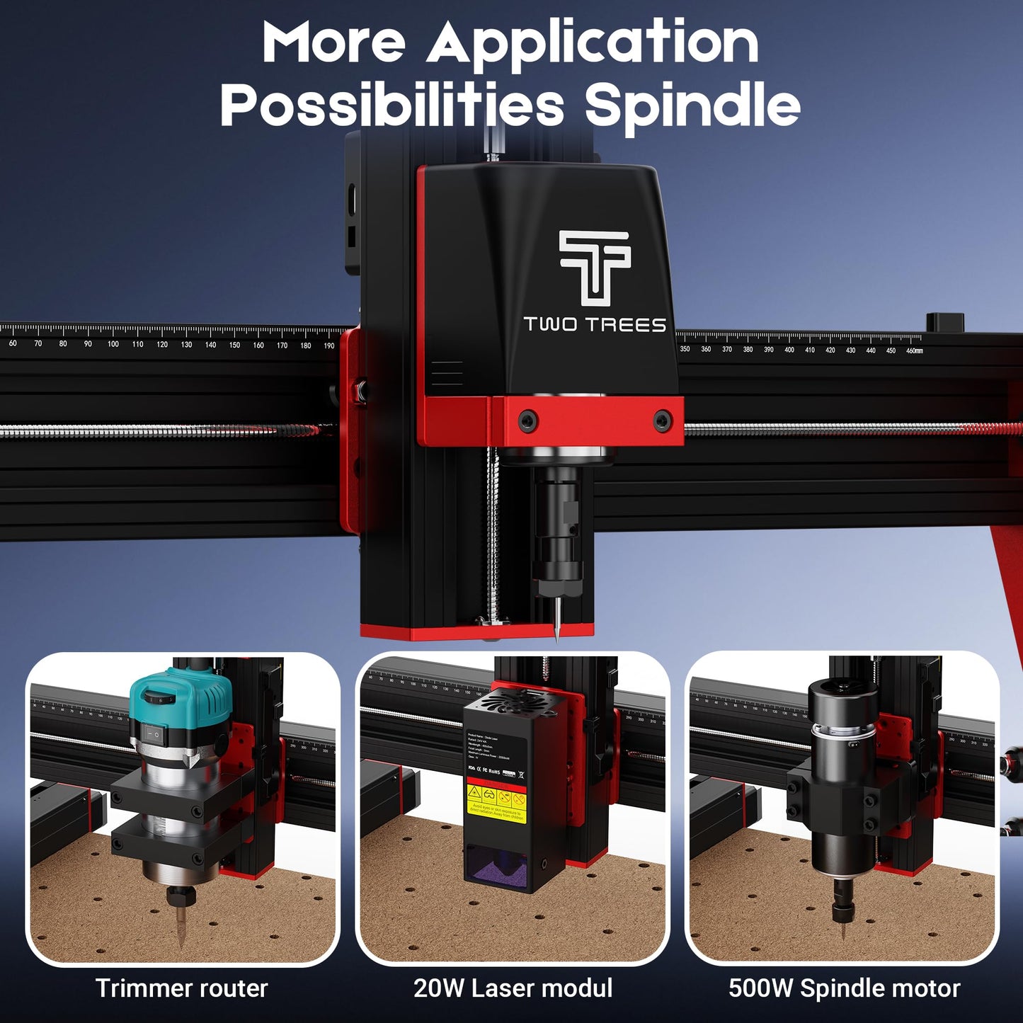 Twotrees TTC450 Pro CNC Router Machine with NEMA 57 Closed-Loop Stepper Motor 3.5" Touch Screen,Upgraded 3 Axis Engraver Machine, Engraving Milling Machine for Wood Acrylic Aluminum Carving Cutting
