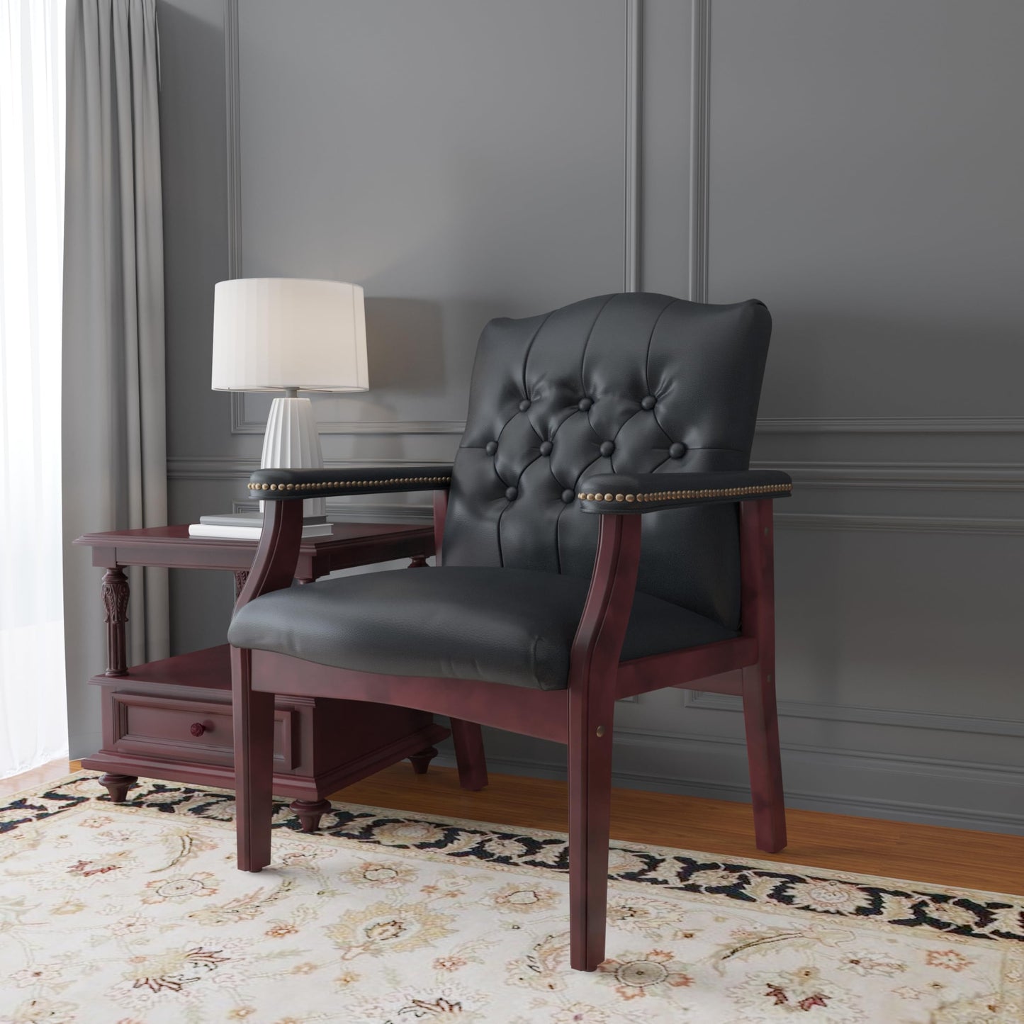 Boss Office Products Ivy League Executive Guest Chair, Black, 250