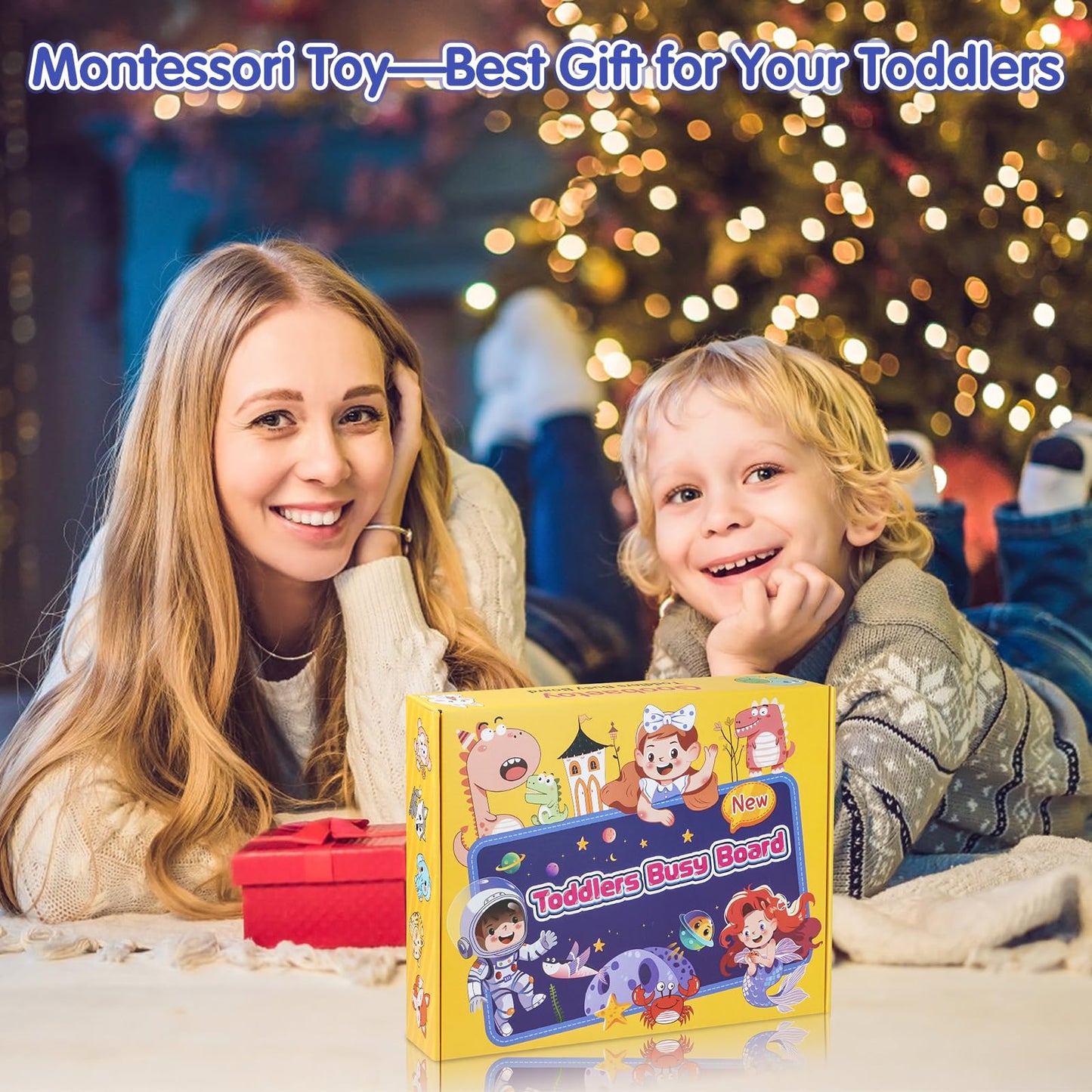 Goobaetoy Montessori Busy Board Boy, Toddler Toys for 3-6 Years Old Boy, Toddler Busy Book Educational Learning Sensory Activity Toys for Road Airplane Travel for Kids with Autism