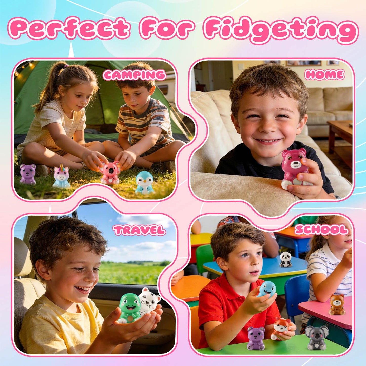 KissFuture 24 PCS Animal Slow Rising Squishy Toys, Squeeze Toys, Party Favors for Kids, Goodie Bags Stuffers, Birthday Gifts for Boy & Girls, Classroom Prizes