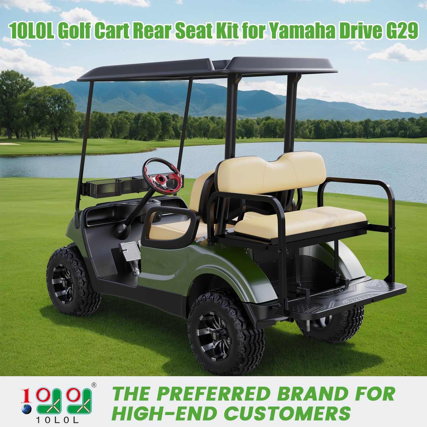 10L0L Golf Cart Rear Seat Kit- Golf Cart Flip Folding Rear Back Seat for Yamaha G29