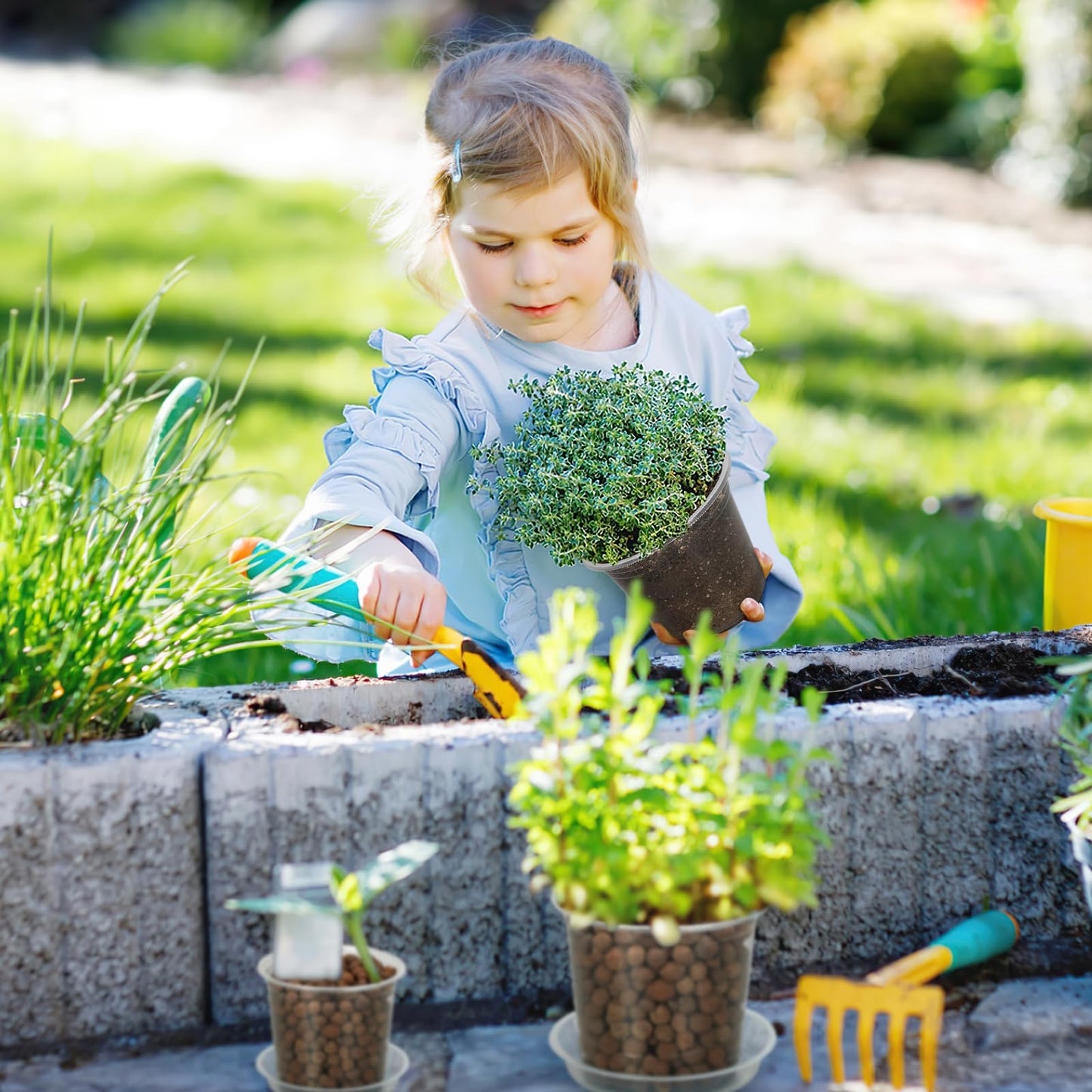 FUIJOL 4/5/6/7 Inch Clear Nursery Pots for Plants with Sacuers 20 Pack, Plastic Flower Pots with Drainage Holes, Variety Pack Seedlings Garden Pot for Indoor Outdoor (4+5+6+7 inch)