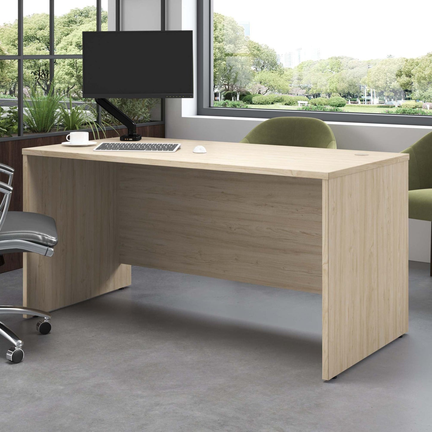 Bush Business Furniture Studio C 60W x 30D Office Desk in Natural Elm, Computer Table for Home or Professional Workspace