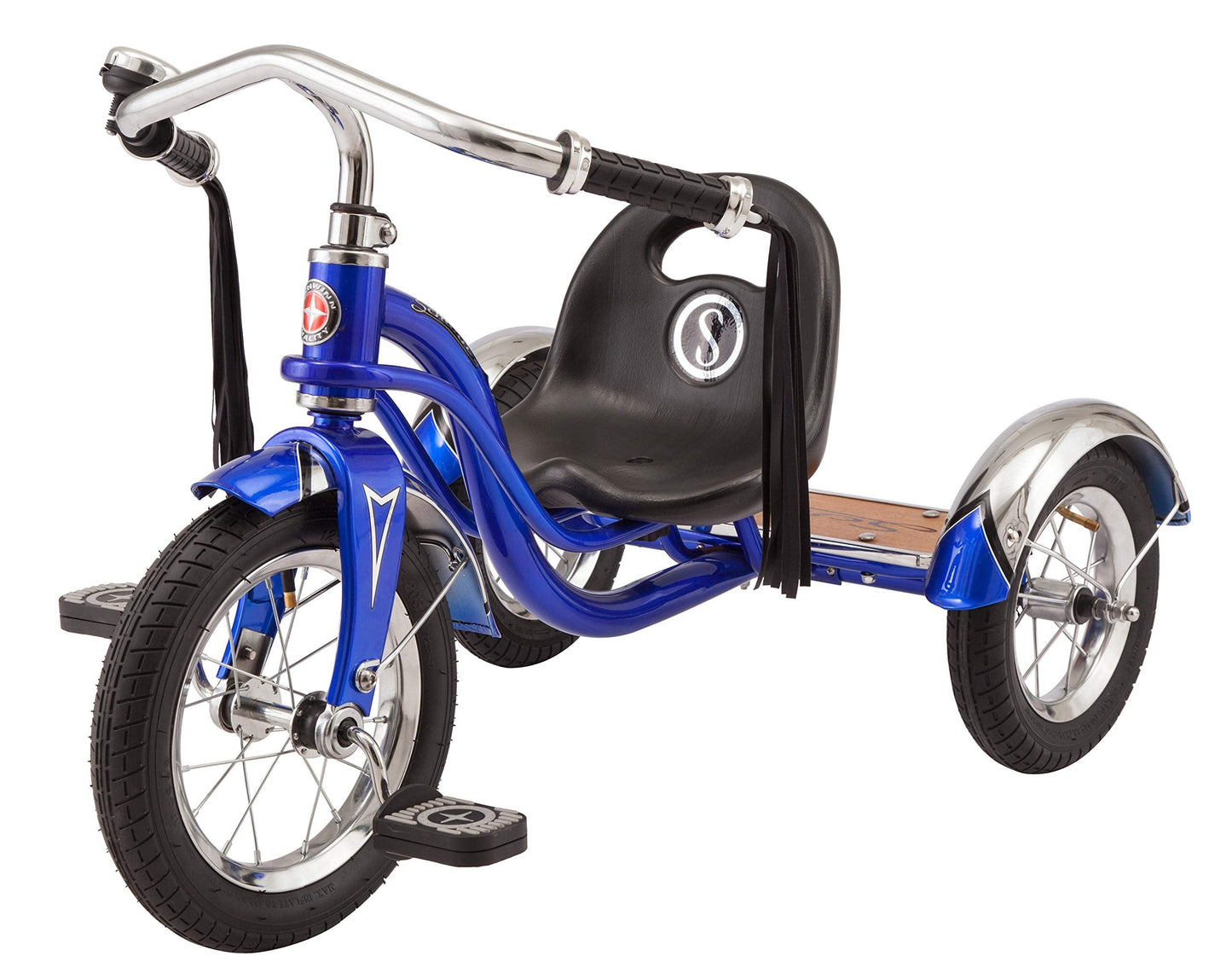 Schwinn Roadster Tricycle, 12 Inch Front Wheel Bike for Kids Ages 2-4, Low Center of Gravity, Retro Steel Frame, Adjustable Seat Grows with your Child, Rear Deck, Tricycle for Toddlers
