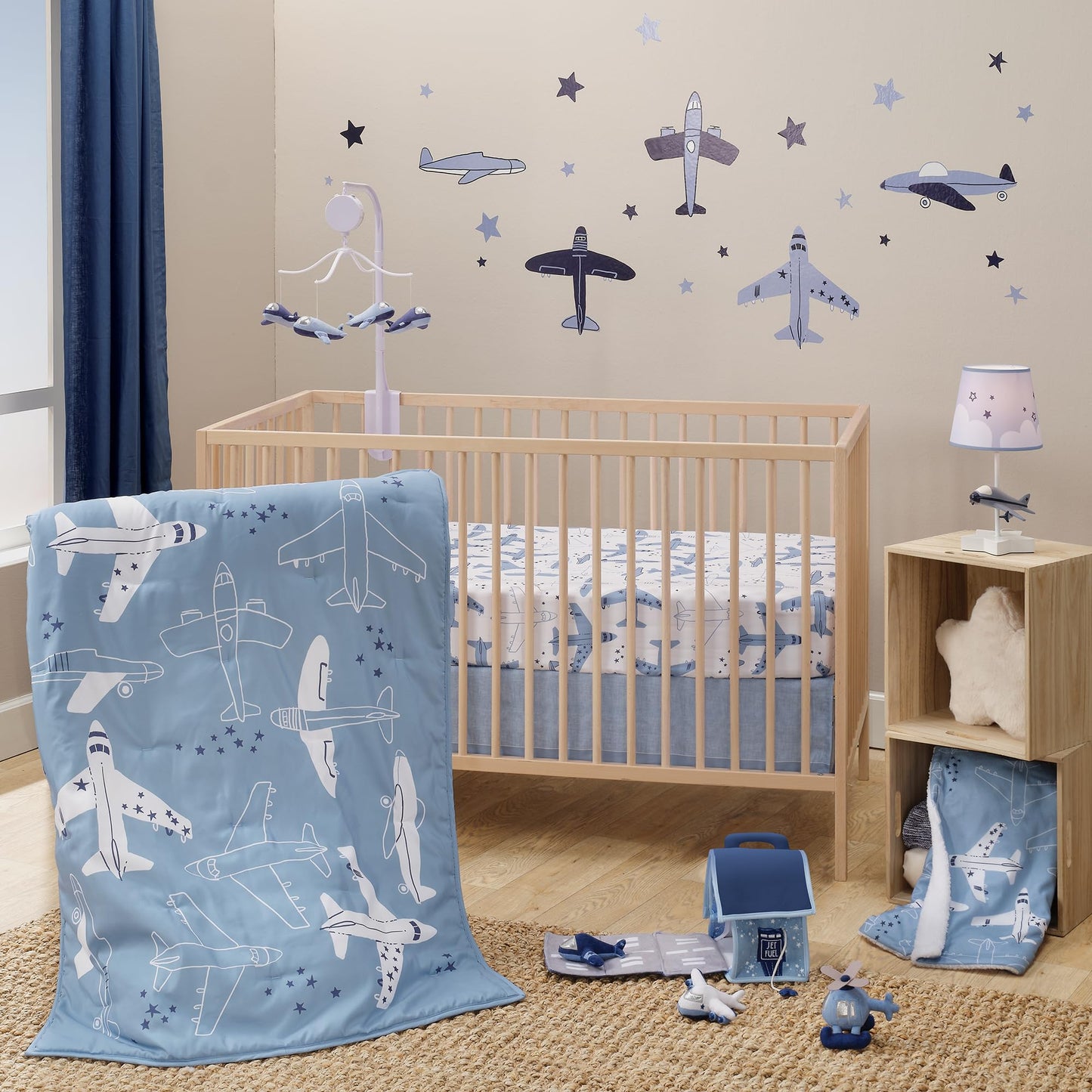 Bedtime Originals Interactive Airplane/Airport Plush Play Set with Stuffed Toys