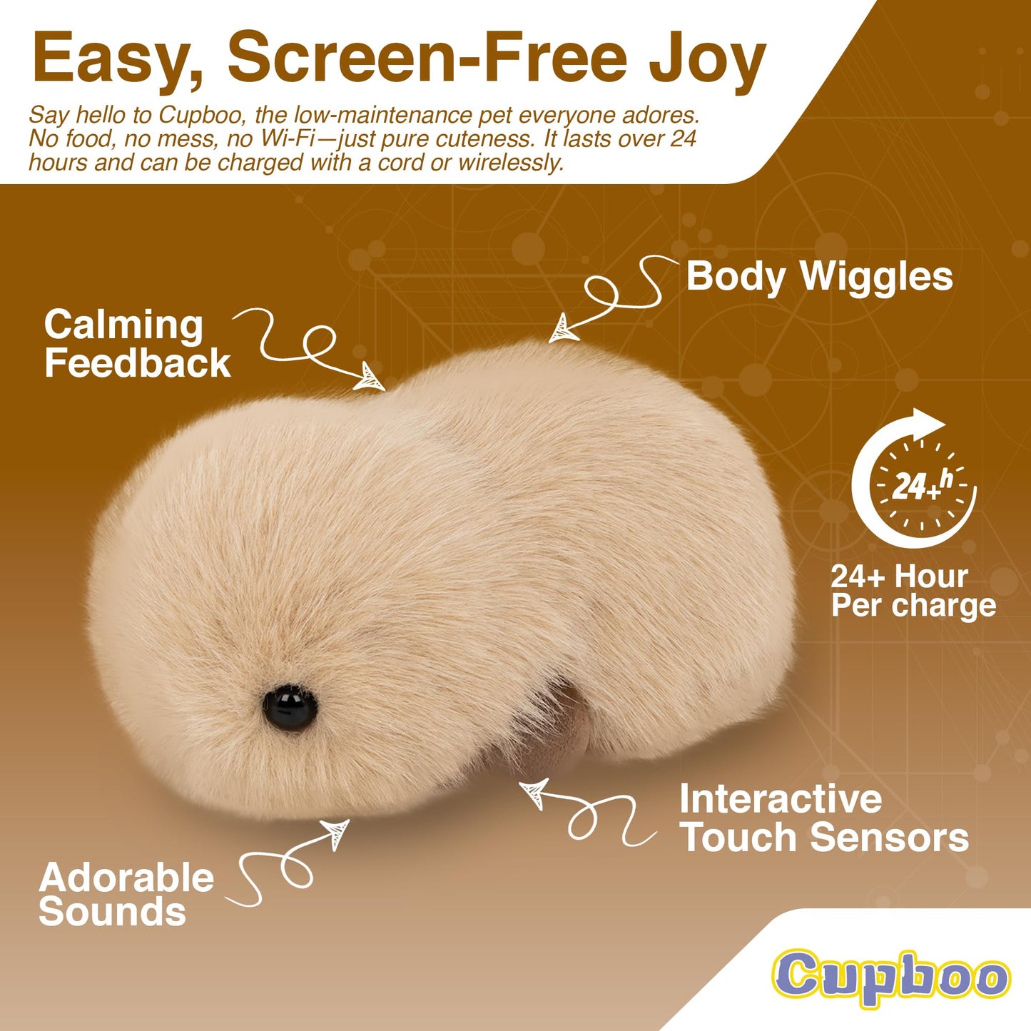 cupboo Interactive AI Plush Companion Pet– Privacy Safe Smart Adaptive Learning Emotional Support Robot Pets, Anxiety Relief Comfort| Ideal Toy Gift for All Occasion(Grey)