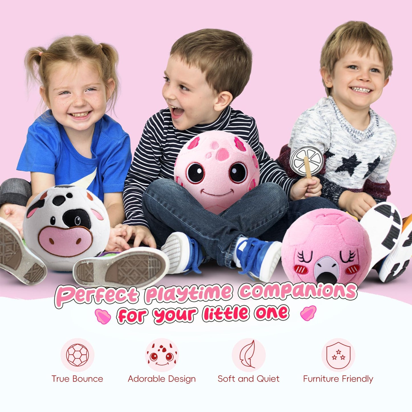 VangeBow Silent Indoor Soccer Balls for Toddlers 1-3, Inflatable Soft Plush Baby Toddler Soccer Ball Toys Gifts for 1 2 3 4 5 Year Old Boy Girl First Birthday Gift (Axolotl, Pump Include)