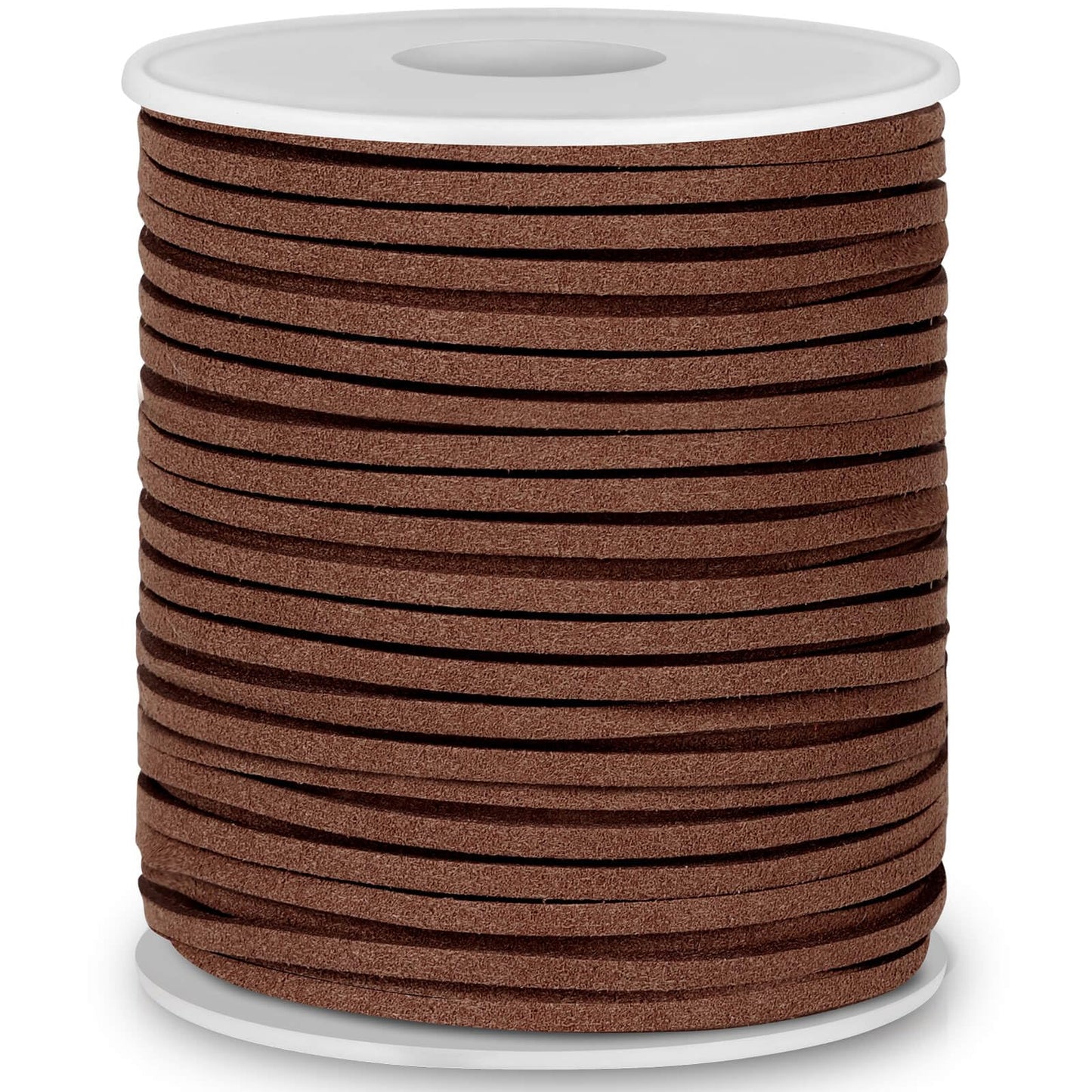 Leather String, Flat Suede Cord Faux Leather Cord Thin Leather Lace for Bracelets, Necklaces, Jewelry Making and Art Crafts (2.7 MM Brown)