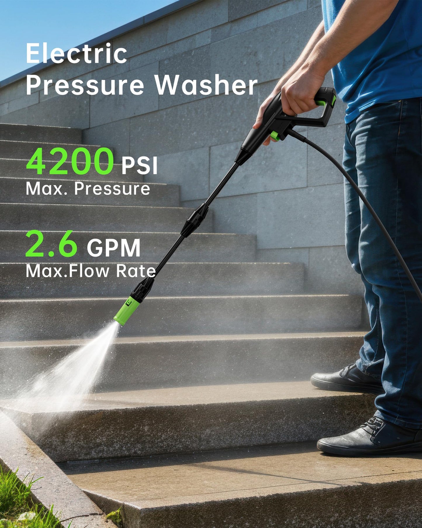 Pressure Washer, Patoolio Power Washers with Foam Cannon 4200PSI for Fences/Patios/Decks/Patios and Cars Powerwasher