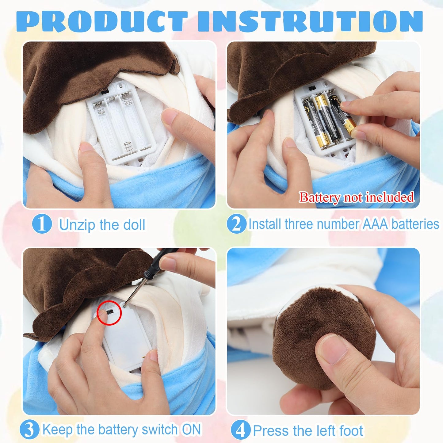Yelakey Soothing Jesus Plush Toys with Light & Sound, 15" Jesus Stuffed Breathing Plushy Doll, Christian Catholic Religious Plushie Christmas Easter Gifts for Kids Baby (Blue)