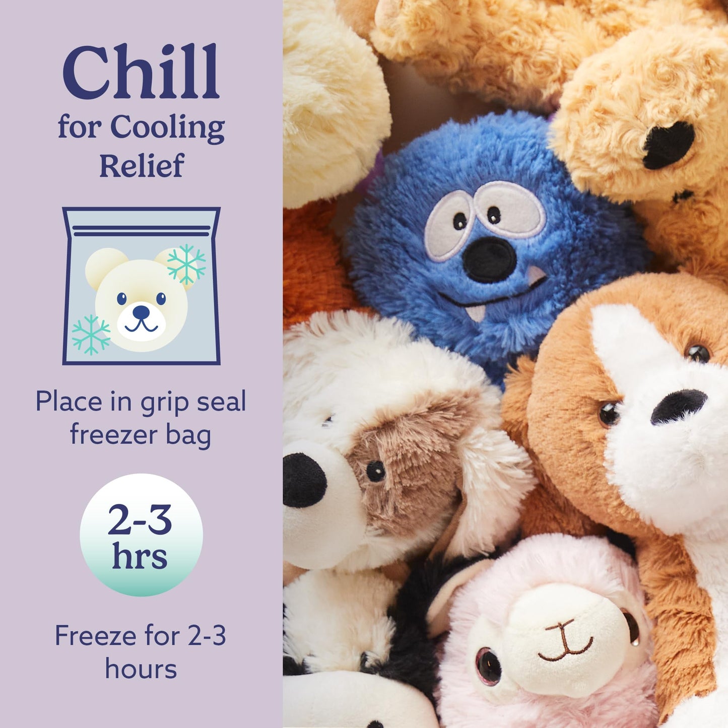 warmies Microwavable & Weighted Stuffed Animals, Blue Monster - Heat & Chill Therapy Animal Heating Pad - Hugging Comfort Weighted Plushies for Adults & Children (Boys, Girls, Babies & Toddlers)