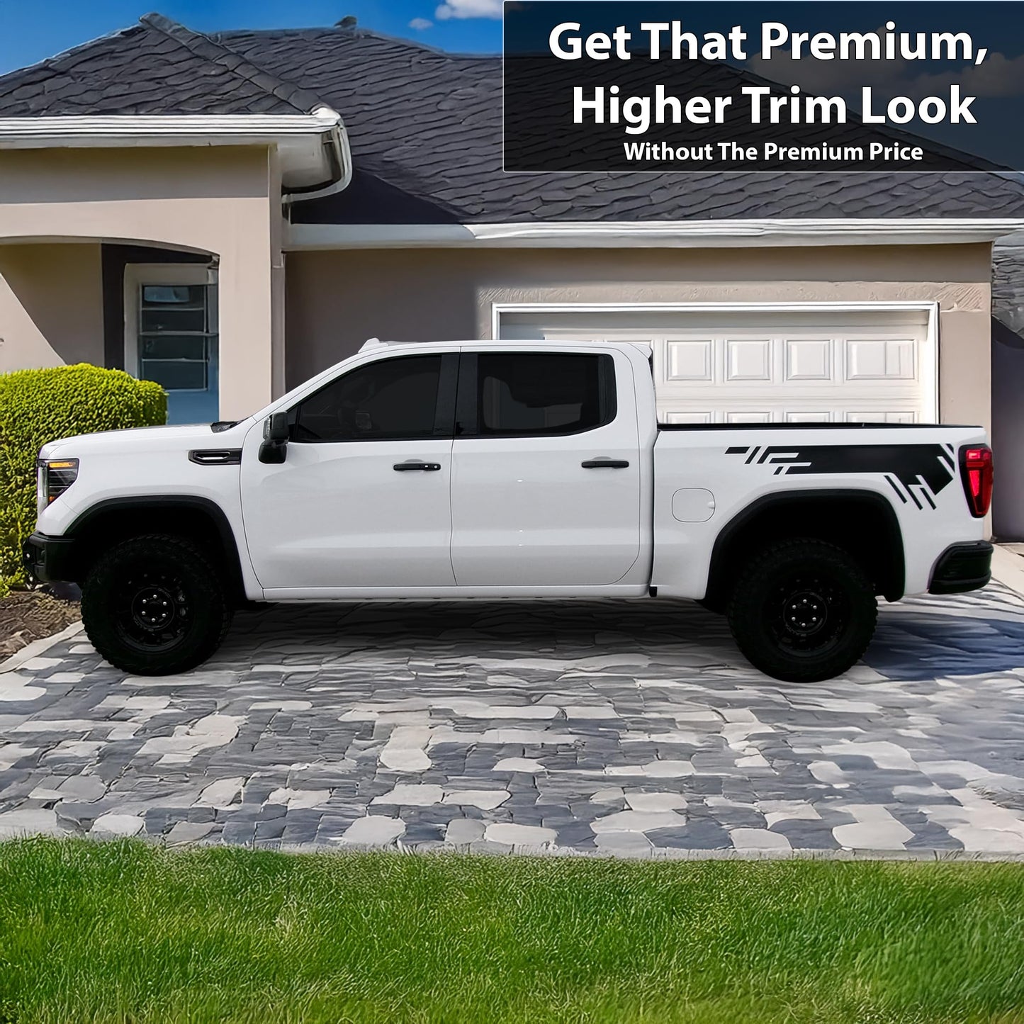 BOGAR TECH DESIGNS for GMC Sierra 1500 2022-2026 Side Window Chrome Delete – Precut Vinyl Trim Overlay, Gloss Black Blackout Appearance