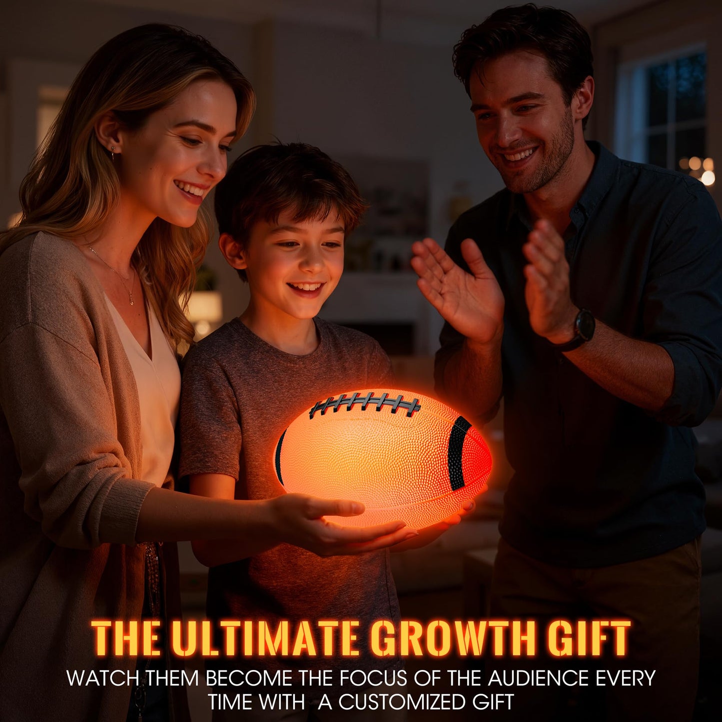 HIEMAO Glow in The Dark Football for Kids Boys Ages 8-12 15, Light Up LED Football Toys with Pump for Indoor/Outdoor Game, Fun Gift for Teens Christmas Birthday, Holiday Stuff Party Favor Supplie