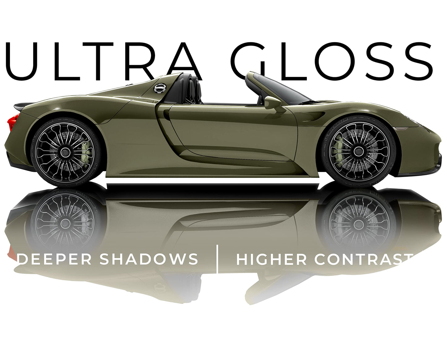 VViViD+ Ultra Gloss Khaki Green 100ft x 5ft Vinyl Car Wrap Premium Paint Replacement Film Roll w Nano Air Release Technology, Stretchable Cap Liner