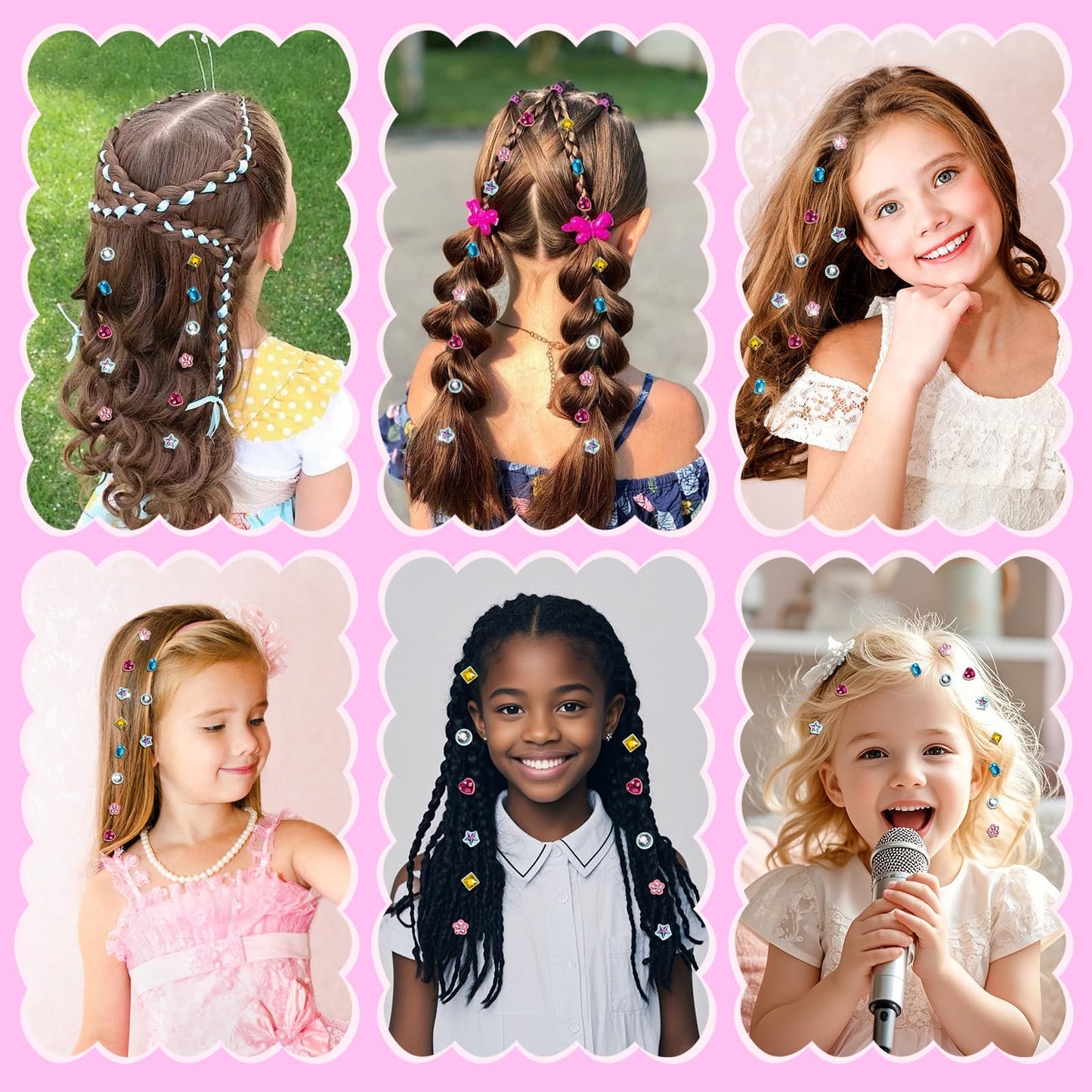 kidzkube Hair Gem Stamper Kit, Bling Hair Jewels for Girls Toys, Hair Styling Tool with Reusable Shining Diamonds, Birthday Gifts Toys for Girls Ages 3 4 5 6 8-12 (Purple)