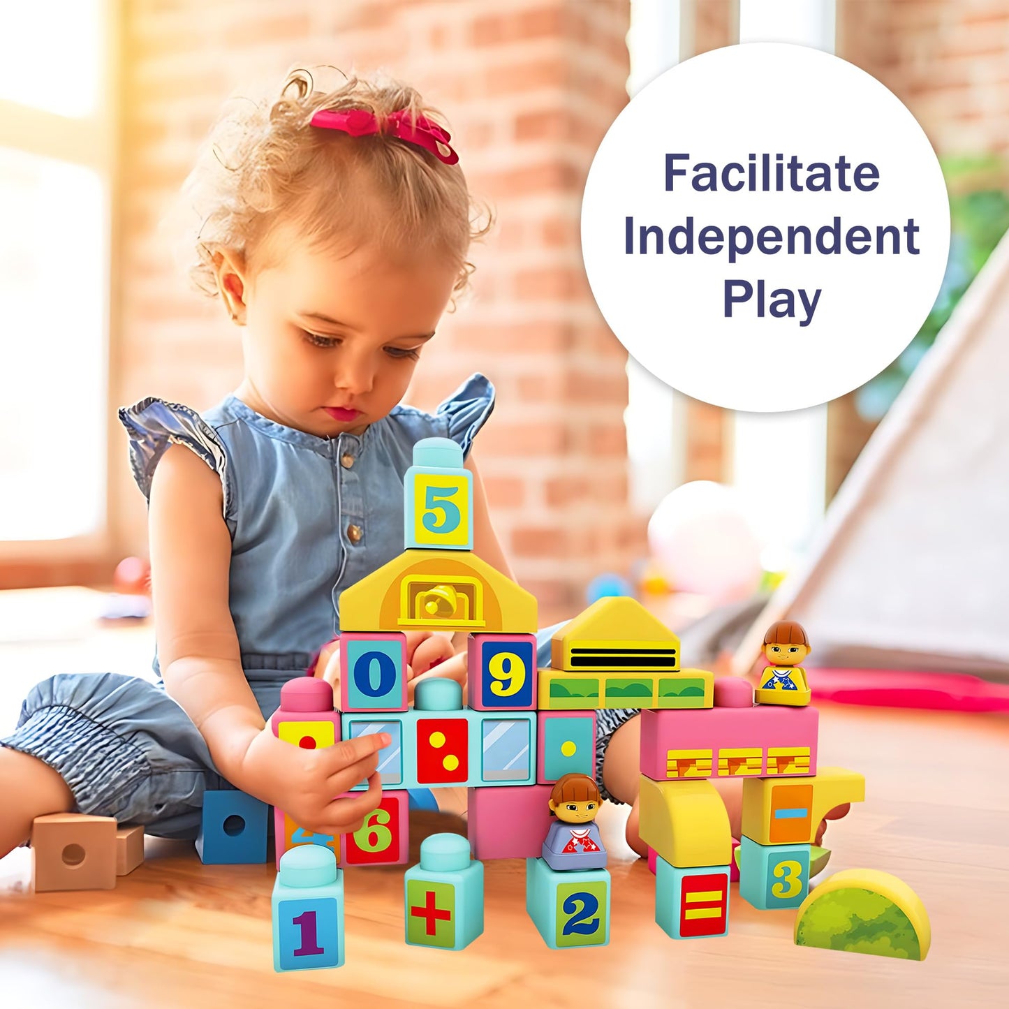 ROHSCE Baby Blocks 6 to 12 Months Kids Building Blocks Colorful Soft Blocks for Toddlers, Large Creative Stacking Blocks, STEM Soft Blocks for Baby 34 PCS, Toddler Stacking Toy Gifts