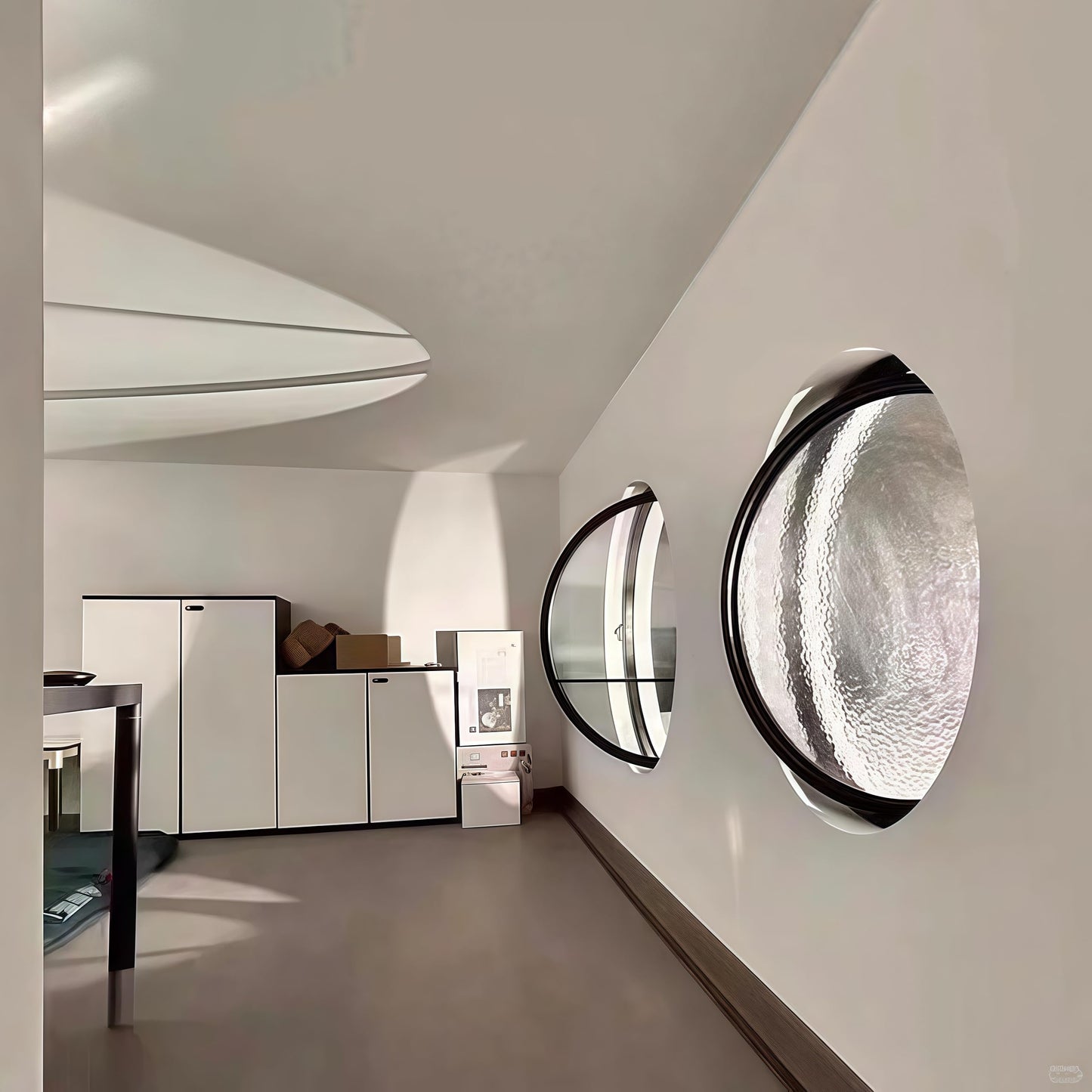 19.7IN Porthole Window with Tempered Glass,360° Circular Rotating Windows,Sliding Windows with Handle For Bathroom/Kitchen/Bedroom/Living Replacement Indoor Ventilated Windows Decorate(Black)