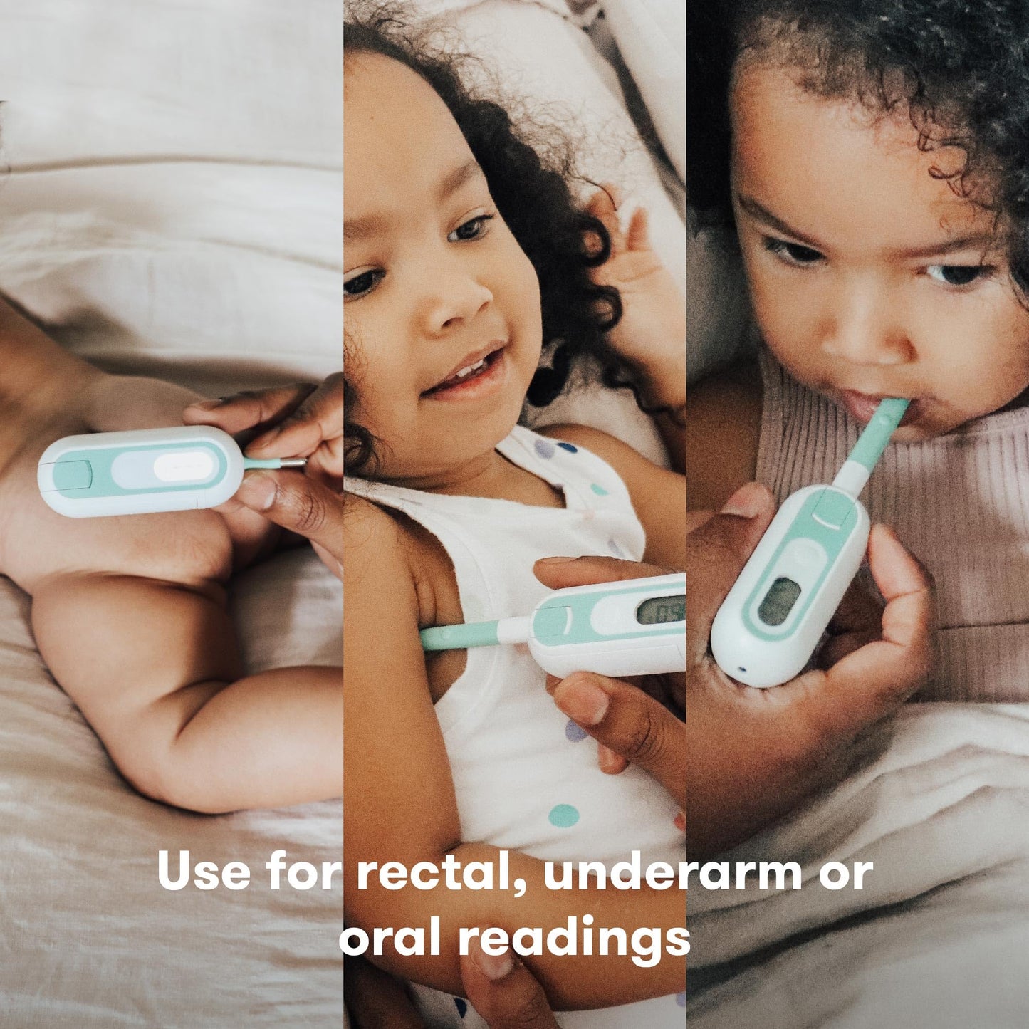 Frida Baby 3-in-1 Rectal, Underarm & Oral Thermometer for Kids, Digital Baby Thermometer for Infants, Toddlers, & Kids, Quick & Accurate Temperature Check, Includes Carrying Case for Storage