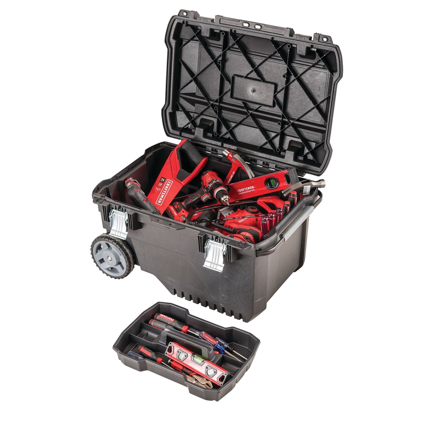 CRAFTSMAN 29-in. Rolling Tool Box with Wheels, Black, Plastic, Lockable (CMST24800)