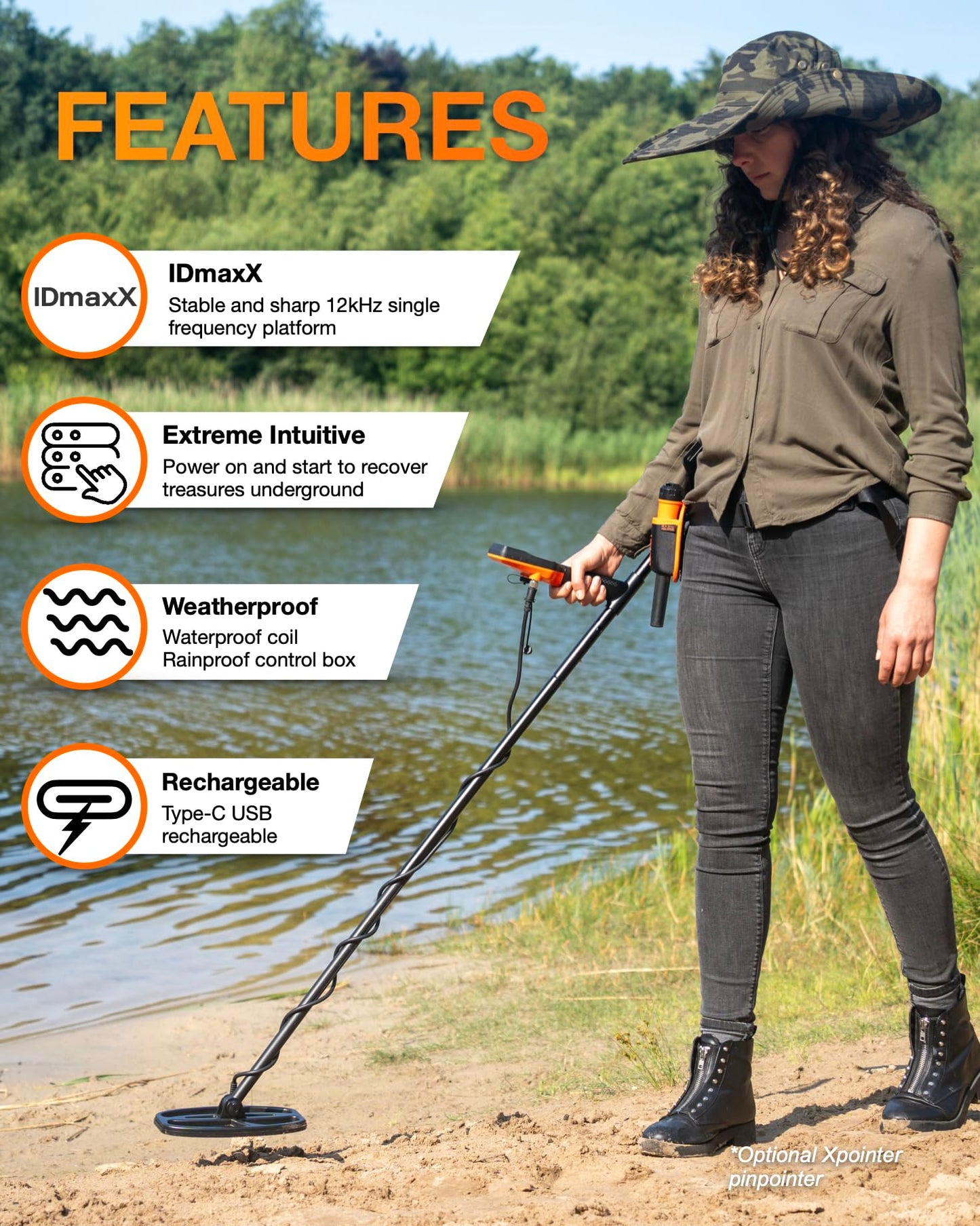 Quest X1 Metal Detector for Adults - Value Pack w/Coil Cover String Bag Digger, Fast Discrimination Speed, Built-in Battery Lightweight Doubled Coil for Coin Militaria Treasure Hunting Nail Test
