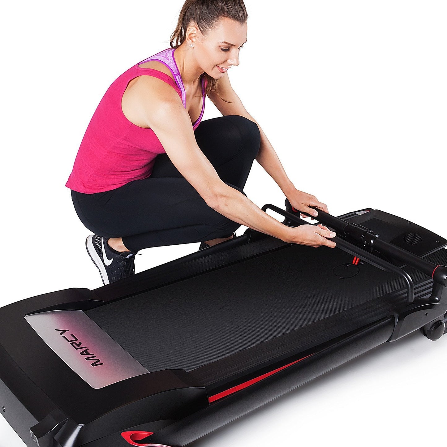 Marcy Easy Folding Motorized Treadmill/Pre Assembled Electric Running Machine JX-651BW black 30.00 x 66.00 x 126.00"