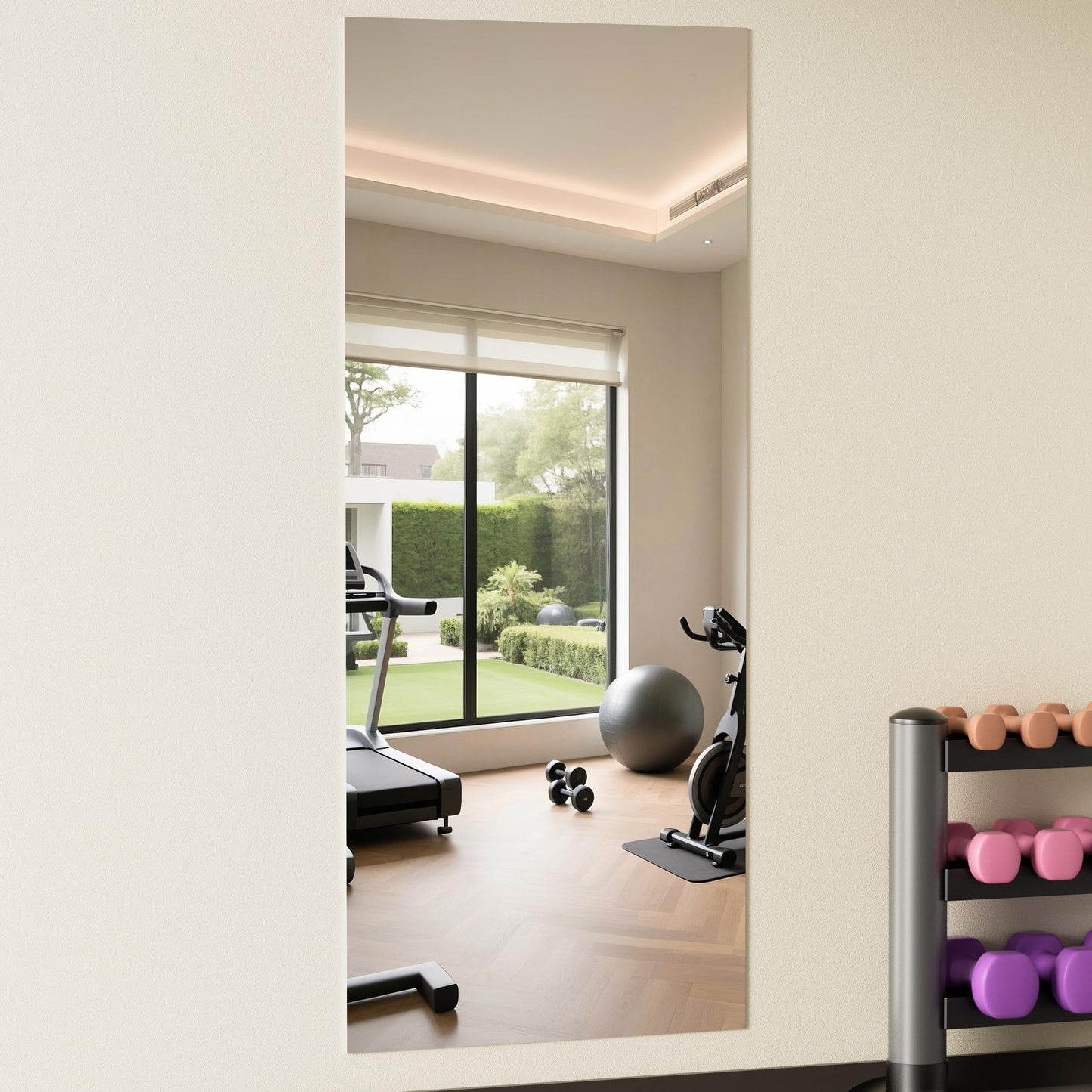 Hasipu Home Gym Workout Mirror 94" L x 39" W-1pcs Large Full Length Mounted Full Body Frameless Mirror for Workout, Yoga, Garage, Bedroom, Dance