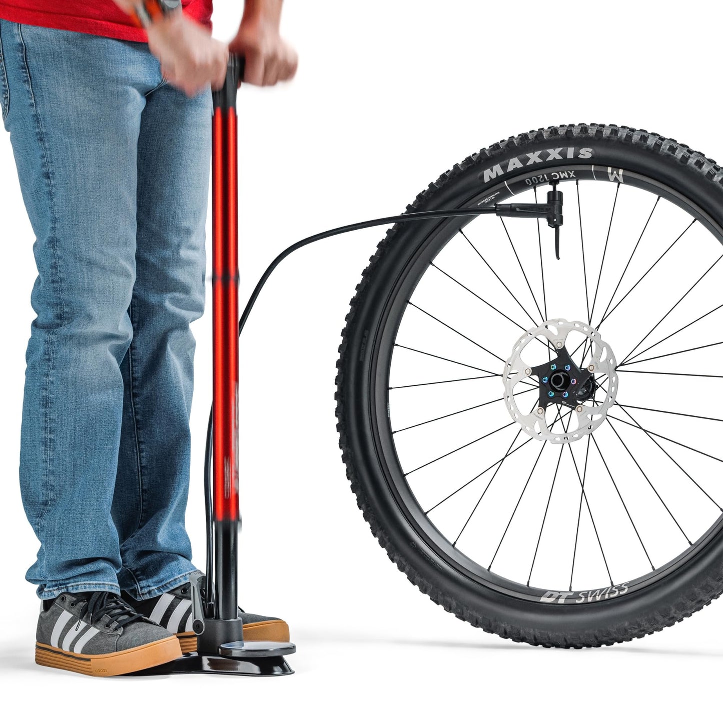 FEEDBACK SPORTS | Pneuma CC Compact Charger Floor Pump | Dual-Function Tubeless Tire Inflator & High-Pressure Floor Pump with Concealed Air Tank, Oversized Gauge & Accessory Storage