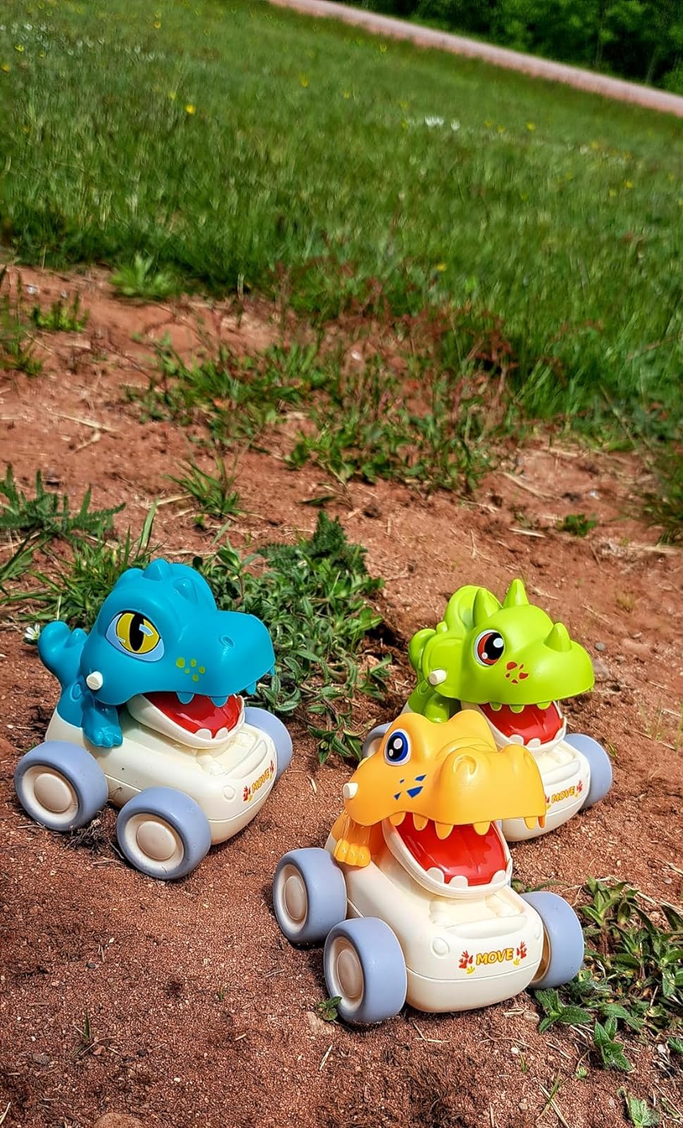 MOONTOY Baby Car Dinosaur Toys for 1 2 Year Old Boy Press and Go Cars for Toddlers 1-3, Push Go Dino Cars Toddler Toys Age 1-2 0-2 Baby Toys 12-18 Months Easter Basket Stuffers 1st Birthday Gifts