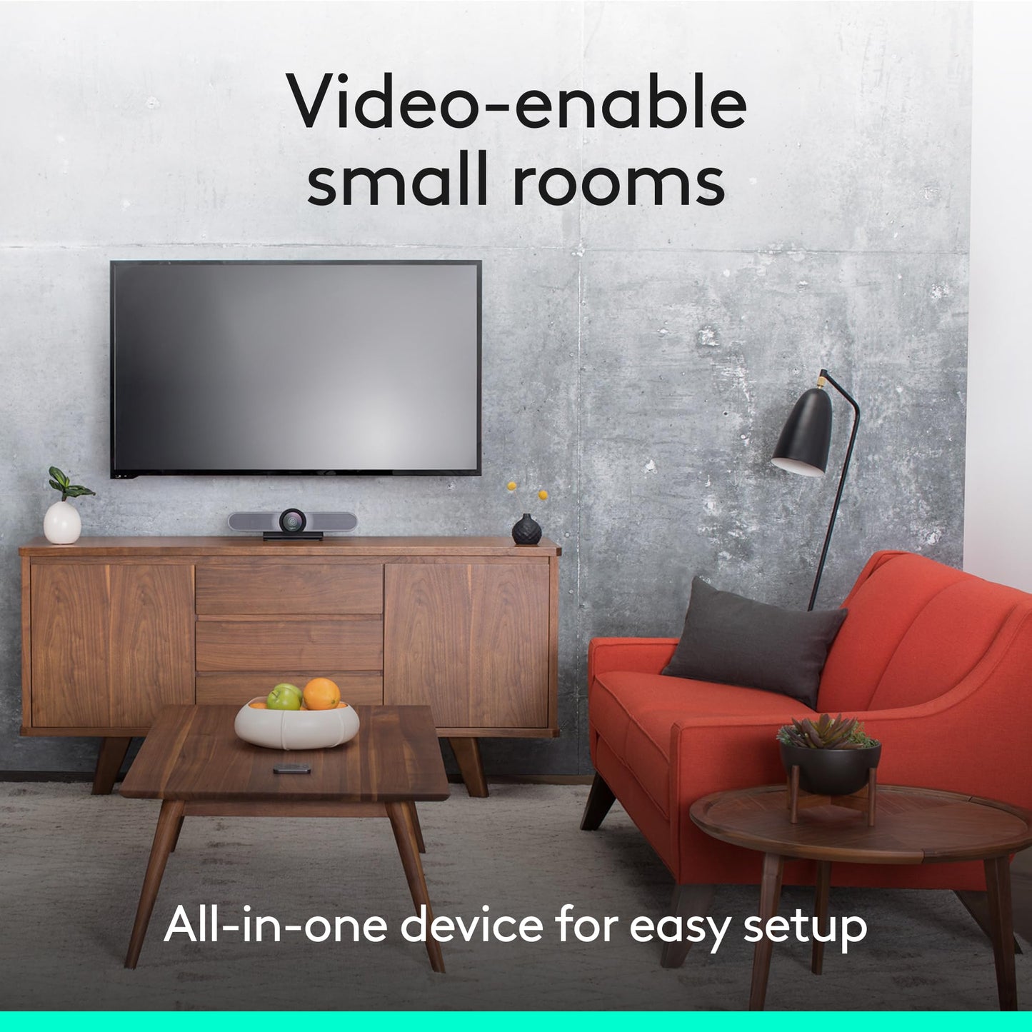 Logitech MeetUp Video Conferencing System, Ultra HD 4K/1080p/720p, 3 Microphones/Adjustable Speakers, Wide Field of View 120°, PC/Mac/Laptop/MacBook/Tablet - Black