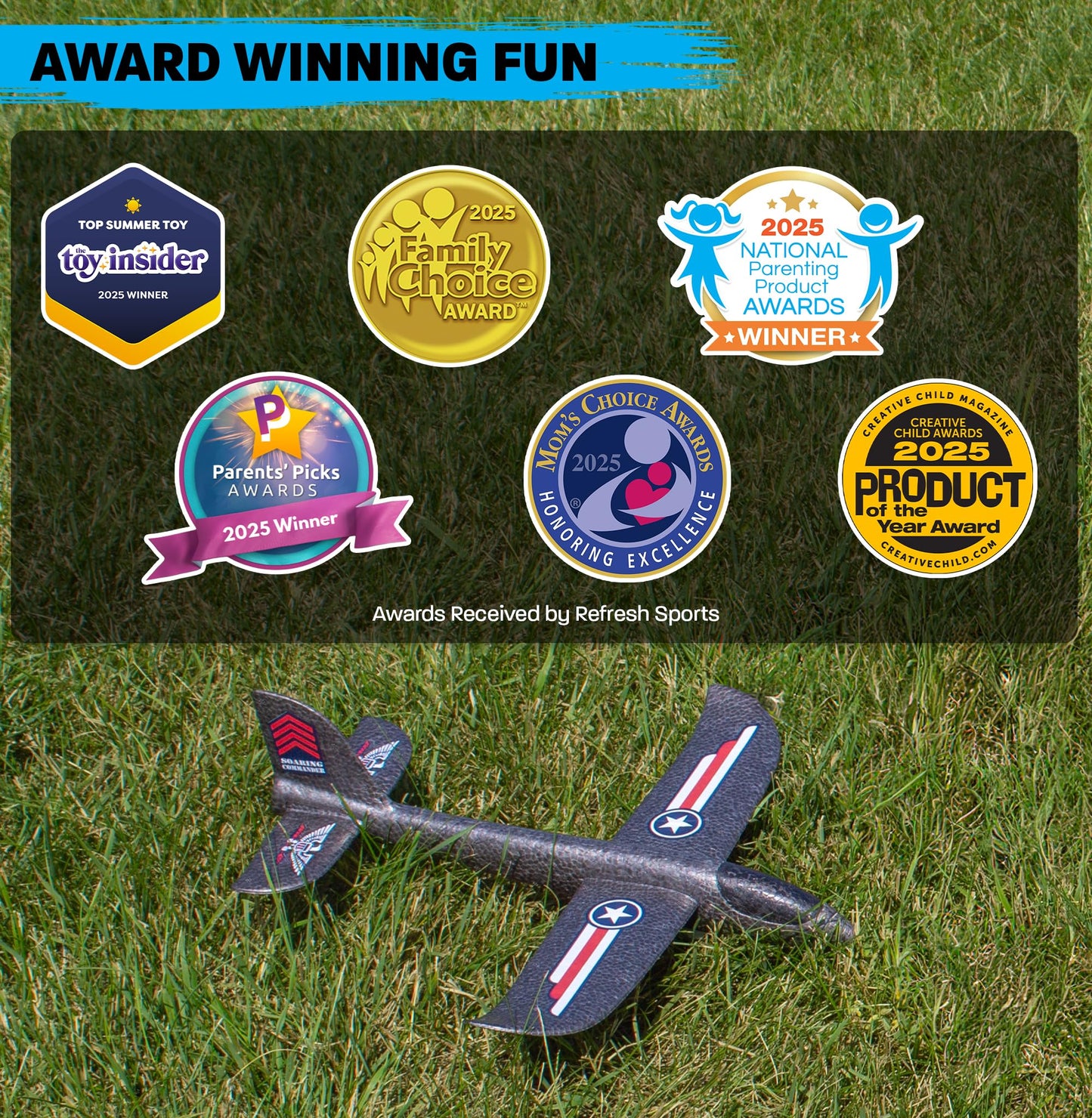 Foam Airplane Toy for Kids ā Easy to Throw Glider Plane - Gifts for Boys or Girls & Birthday Gift Ideas - Soft & Safe Outdoor Toy - Summer Gifting Ideas Present Ages 3 4 5 6 7 8 9 10 11 12 +