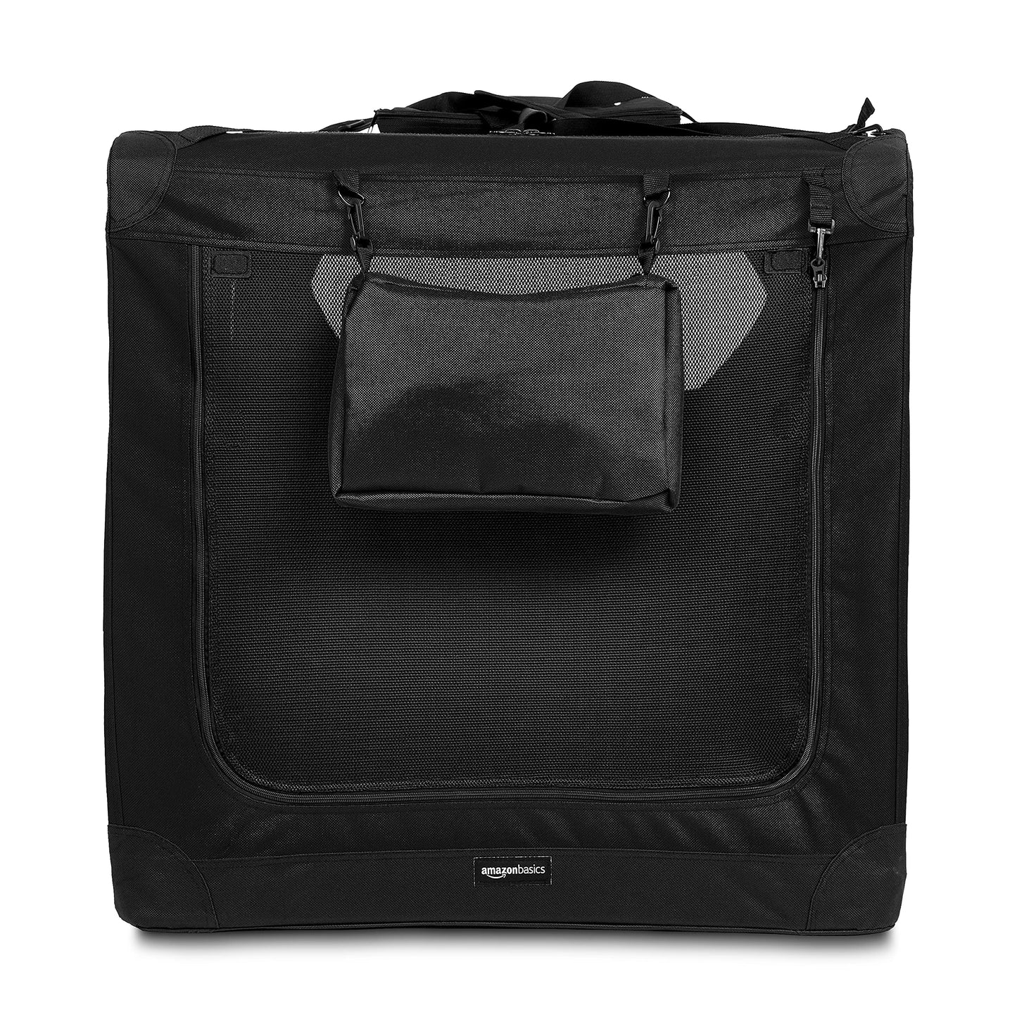 Amazon Basics Folding Portable Soft Pet Dog Crate Carrier Kennel, 42 x 31 x 31 inches, Black