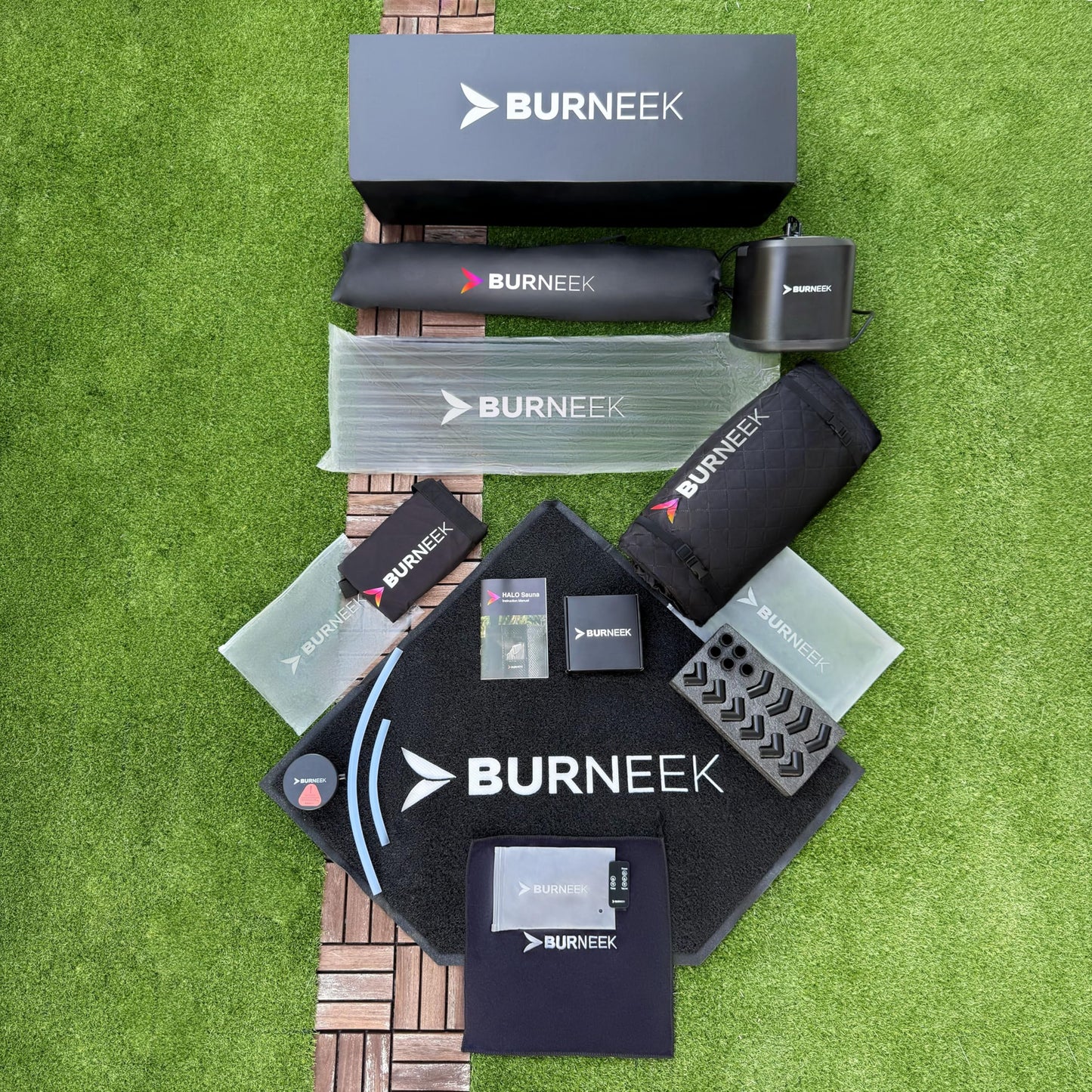 Burneek® Halo Sauna - Heats to 150°F - 1500W Steam Unit, Insulated Cover, Portable Chair, Floor Mat, Remote Control, & Carry Bag - Home Spa for Recovery - 1-Year Warranty (Halo Sauna Standard)