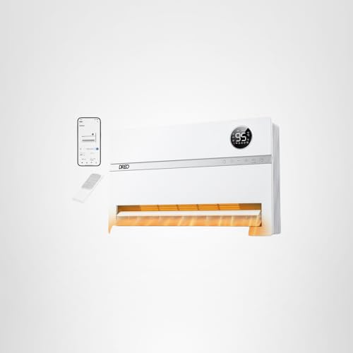 Dreo Smart Wall Heater, Electric Space Heater for Bedroom 1500W, 120° Vertical Oscillation, Adjustable Thermostat, Remote Control, 24H Timer, Easy-Mount Heater for Indoor Use, Works with Alexa, WH719S