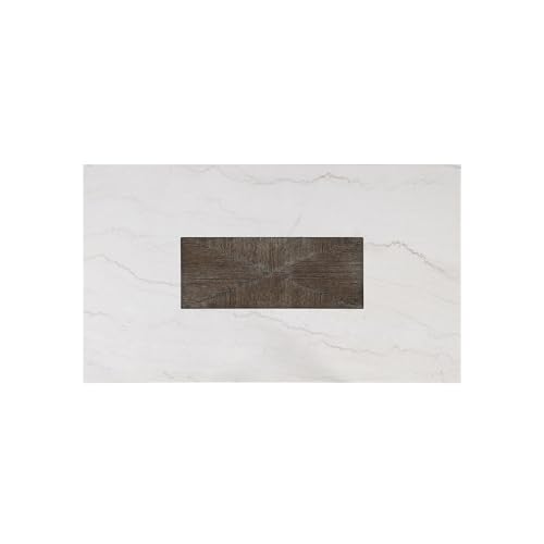 Furniture of America Rafferty Modern Solid Wood 70-inch Rectangle Dining Table with Genuine White Marble Tabletop and Tapered Pedestal Base, Seats up to 6, for Home Kitchen, Living Room, Dark Walnut