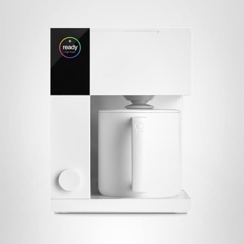 Fellow Aiden Precision Coffee Maker - 10-Cup Thermal Carafe, Built-In Brewing Guidance, Scheduling, Removable Water Tank, Matte White