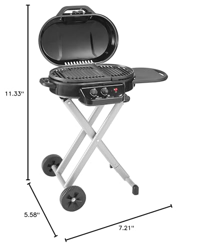 Coleman RoadTrip 225 Portable Propane Grill, 2-Burner Gas Grill with Matchless Ignition & Adjustable Temperature Control, 11,000 BTUs of Power for Grilling, Tailgating, Camping, BBQ, & More