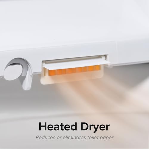 SmartBidet® SB-2400 Advanced Electric Smart Bidet Slim Profile Seat in Elongated White with Remote Control, LED Night Light, Stainless Steel Nozzle, Heated Seat, Warm Dryer